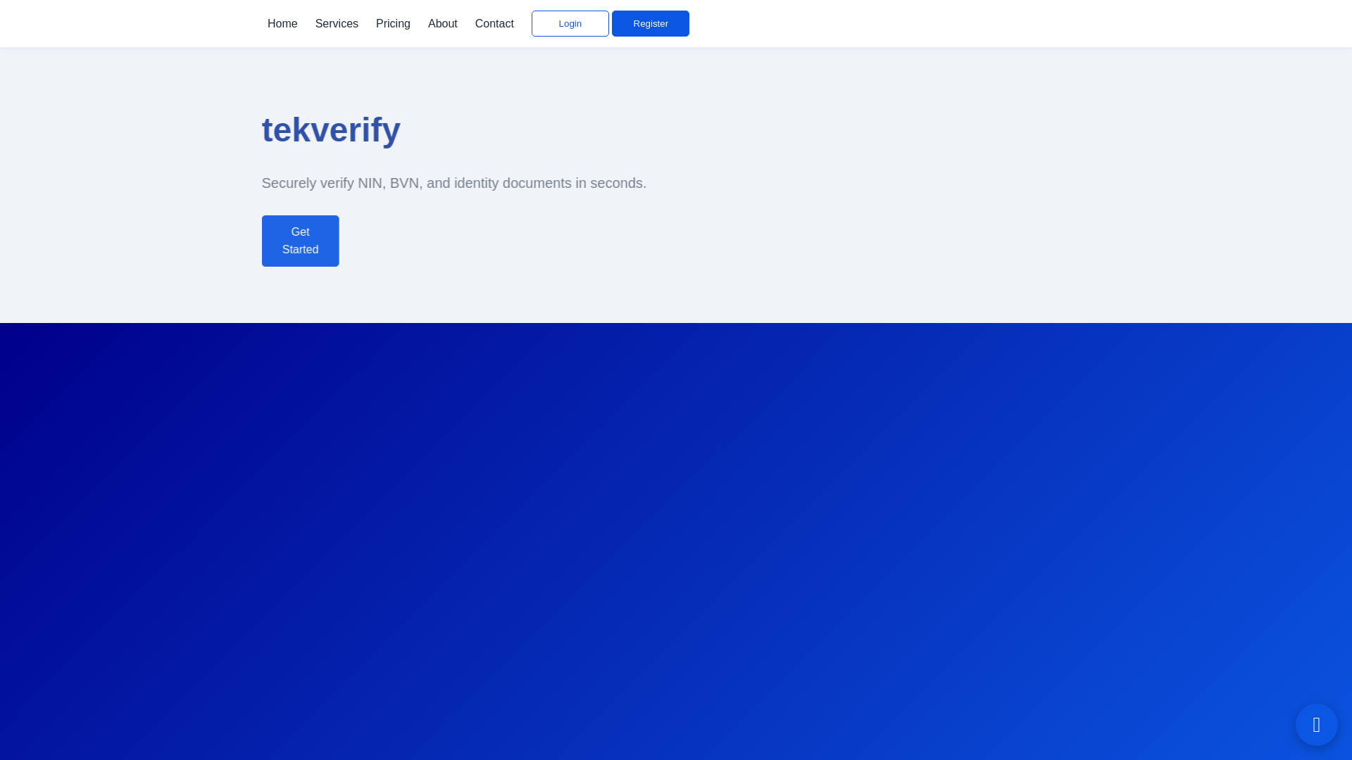 website screenshot of https://tekverify.com.ng