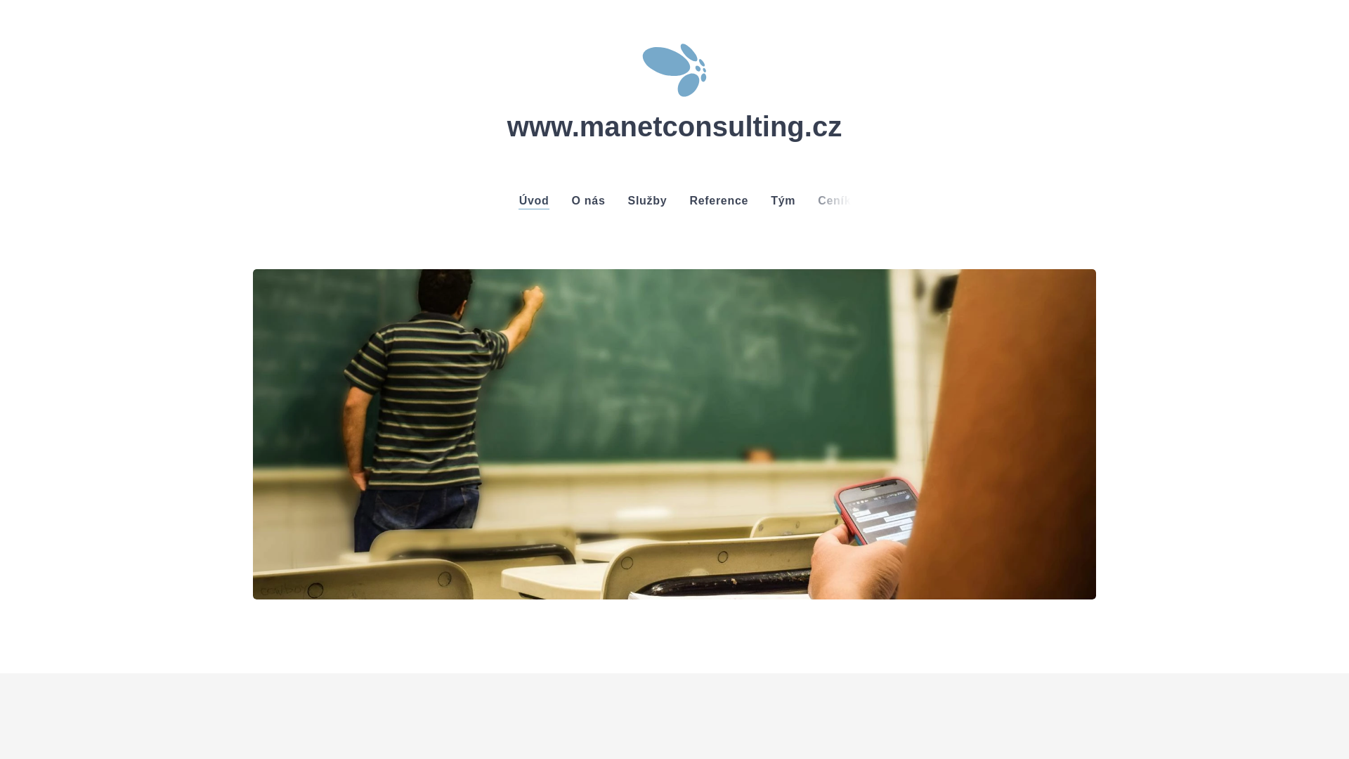 website screenshot of https://manetconsulting.cz/