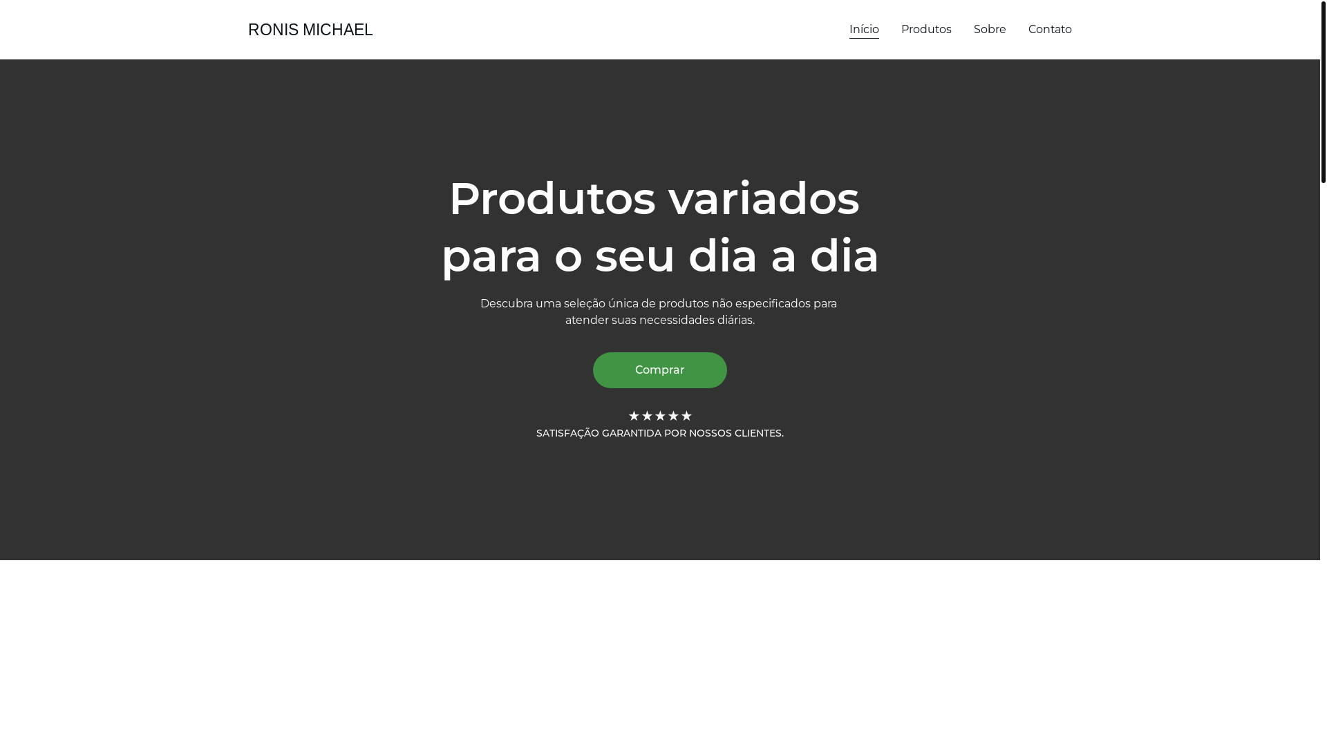 website screenshot of https://ronismichael.shop/
