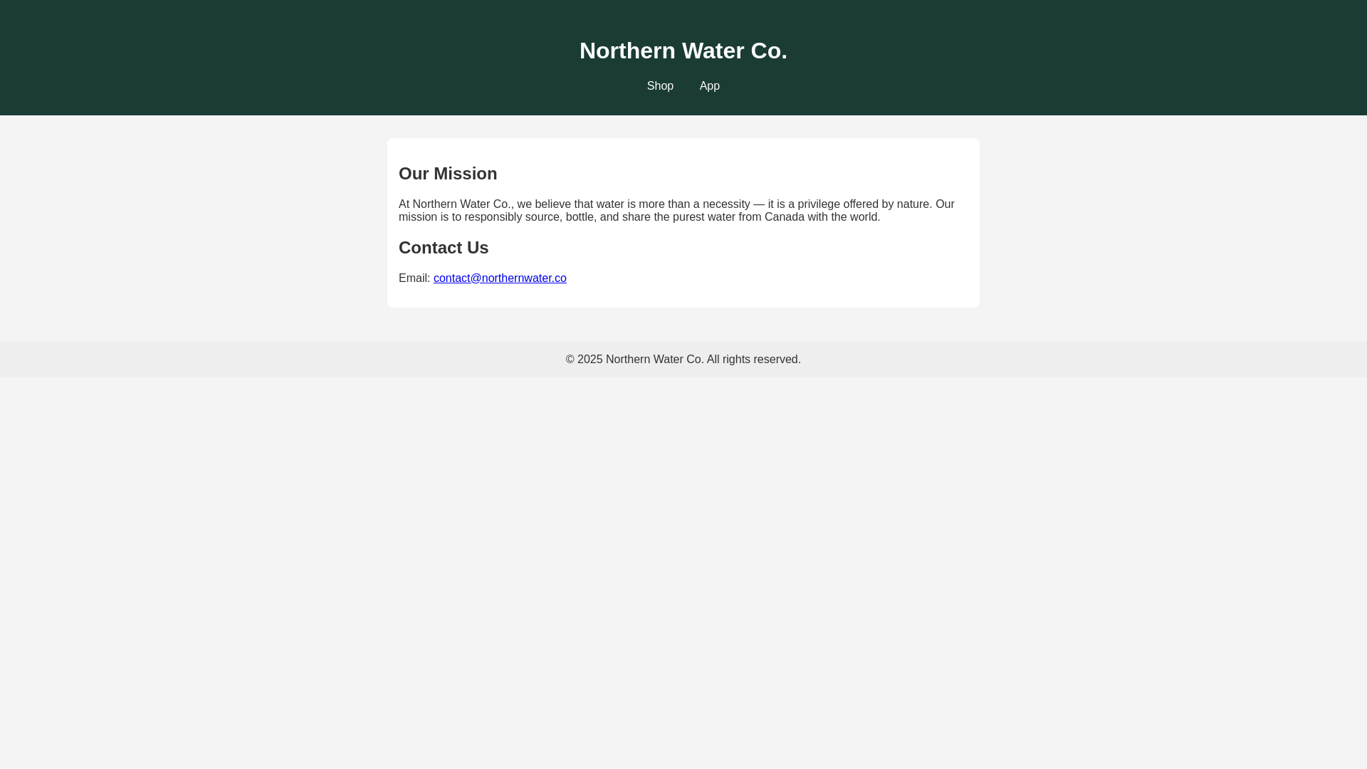 website screenshot of https://northernwater.co/