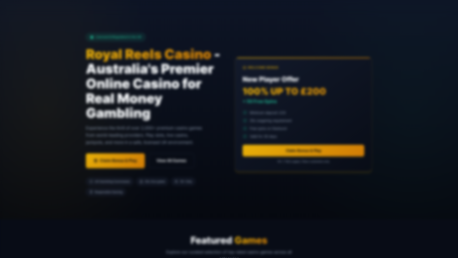 website screenshot of https://royal-reels-casino1-au.com/