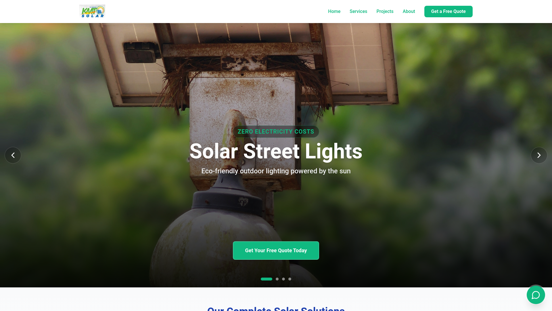 website screenshot of https://kmt-solar.com/