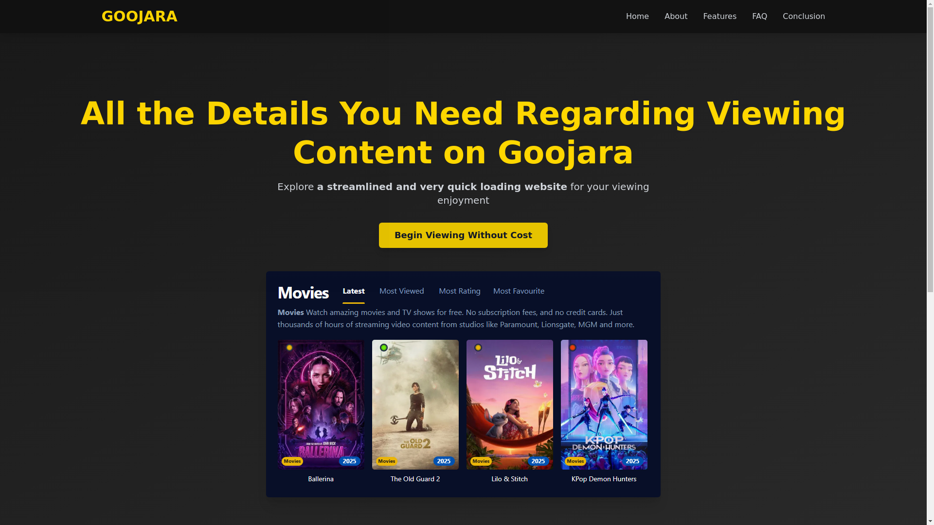 website screenshot of https://goojara-g3az.pages.dev/