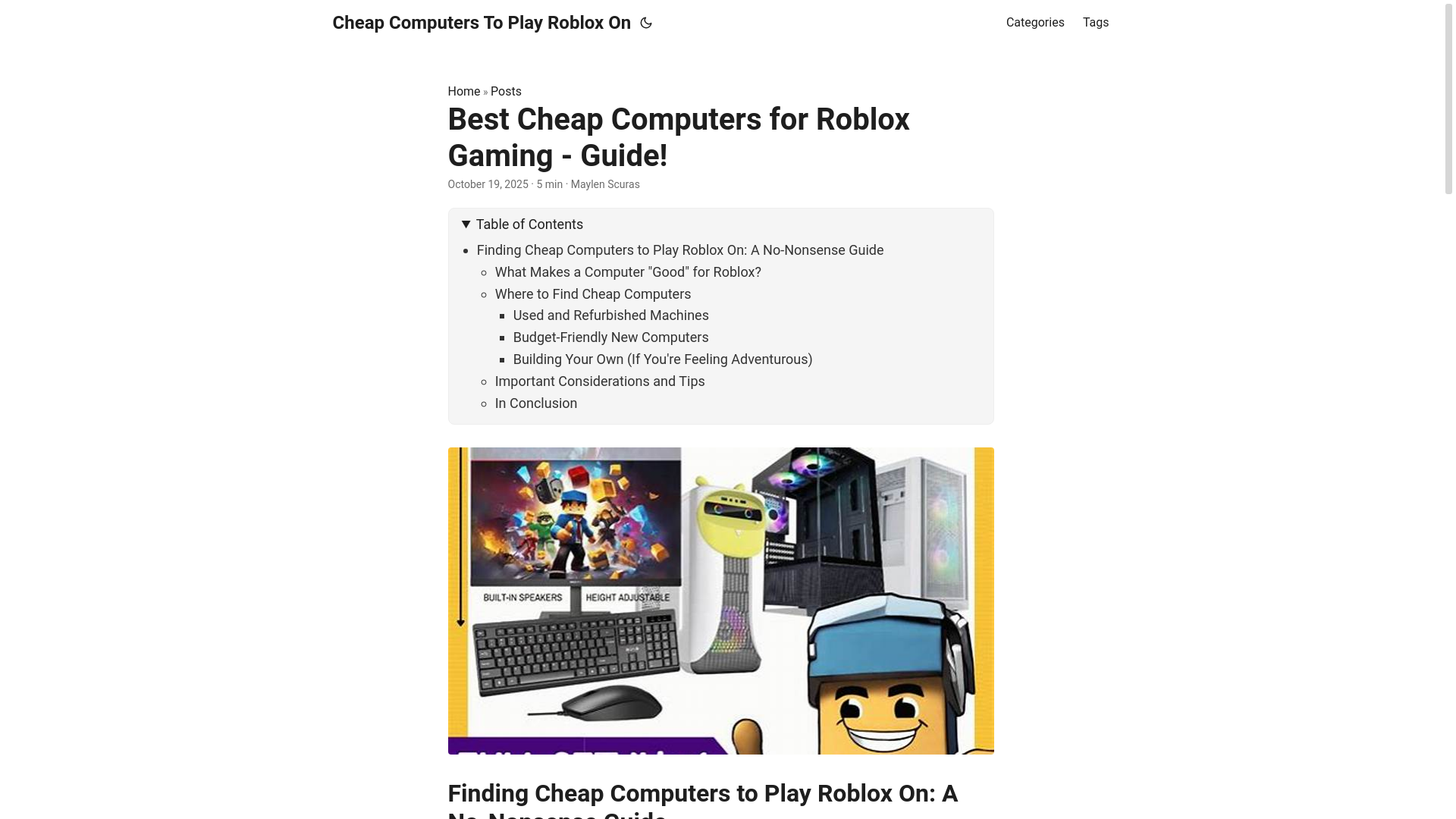 website screenshot of https://cheap-computers-to-play-roblox-on.pages.dev/