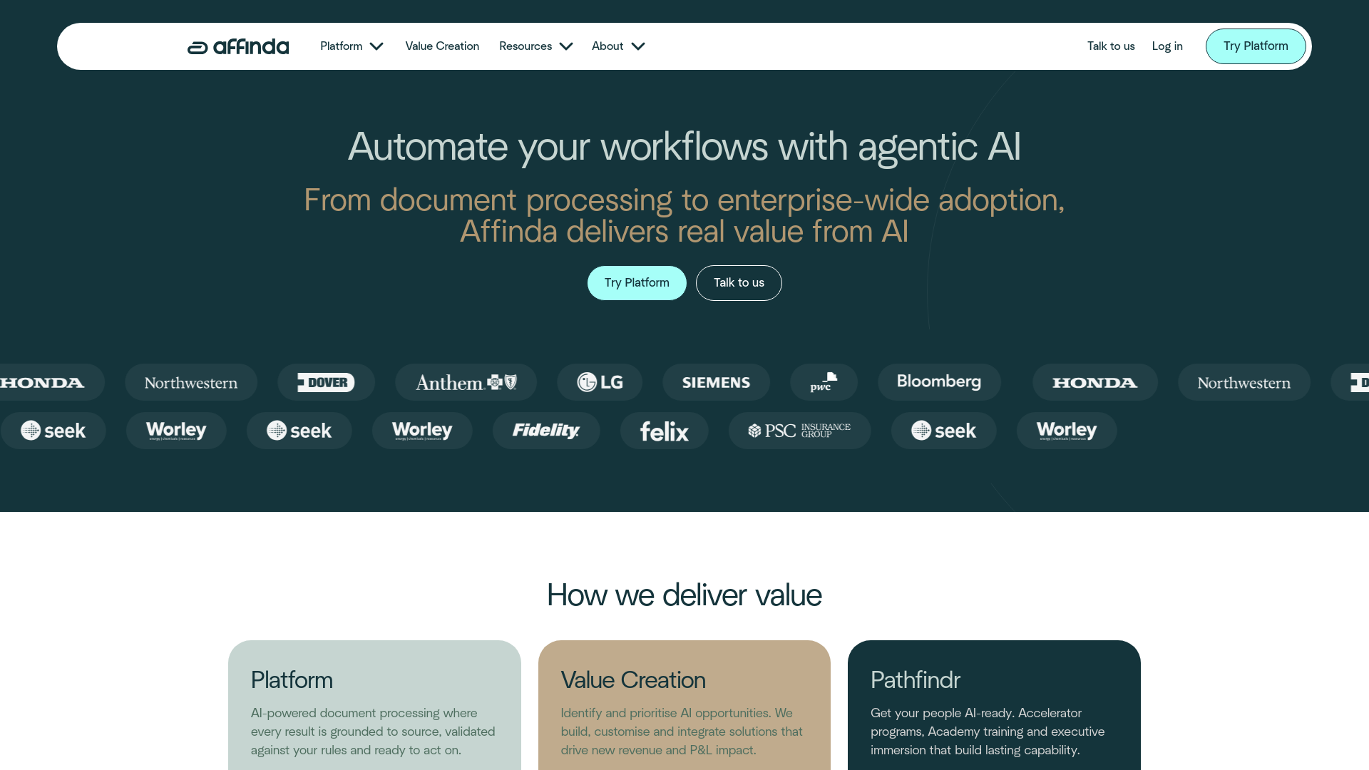 website screenshot of https://affinda-website.pages.dev/