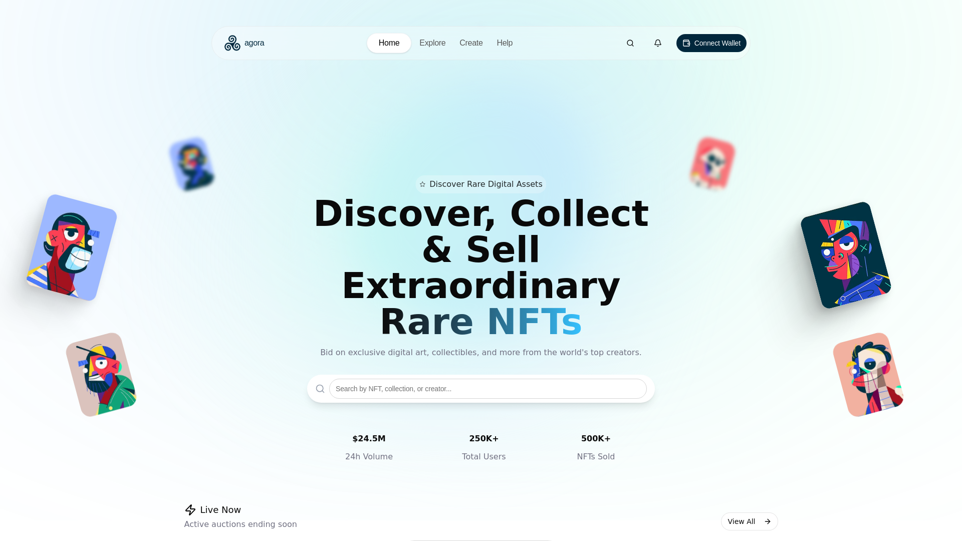 website screenshot of https://agora-marketplace.pages.dev/