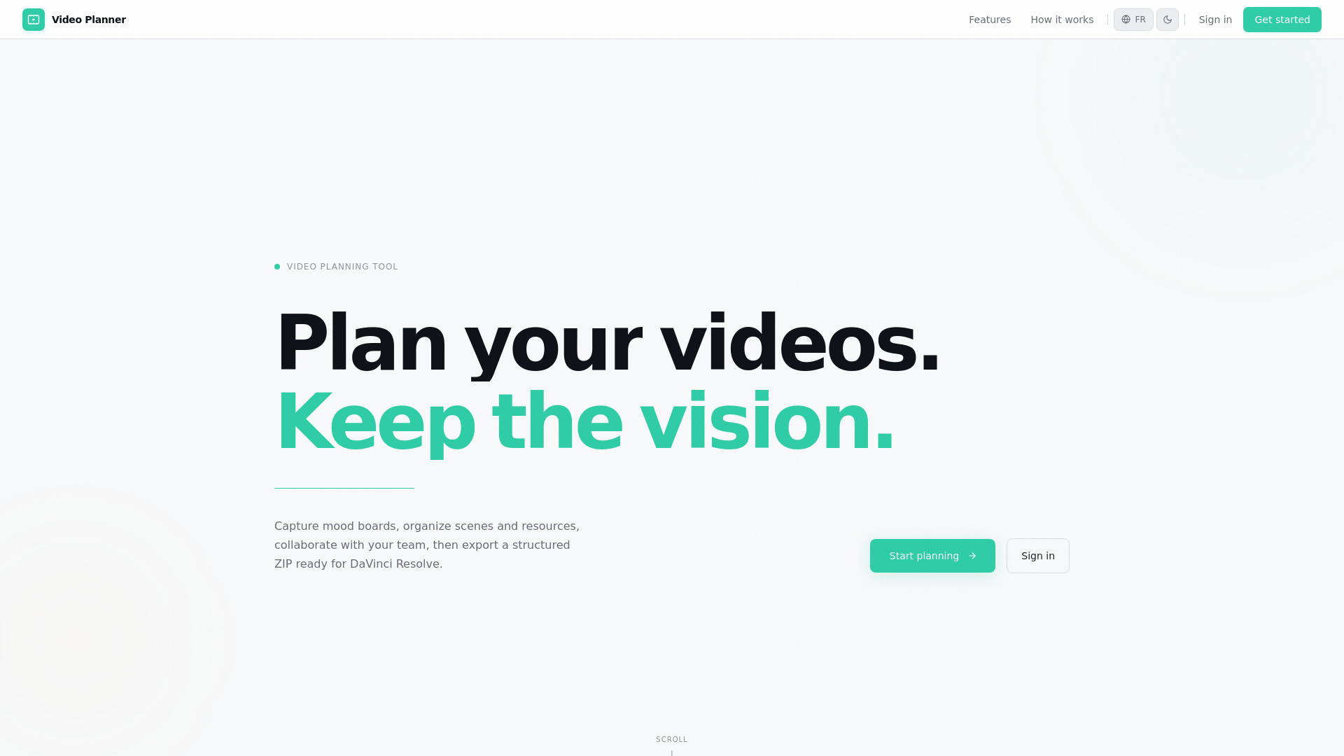 website screenshot of https://video-planner3-8kppd.sevalla.app