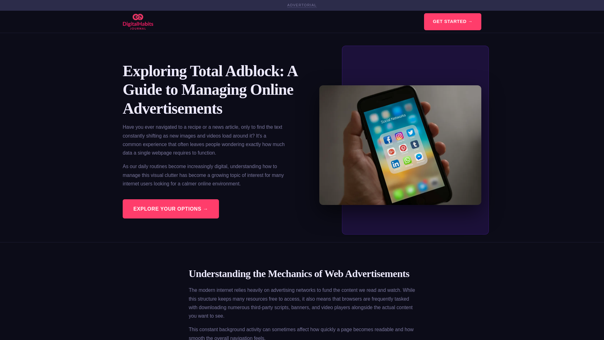 website screenshot of https://digitalhabitsjournal.com