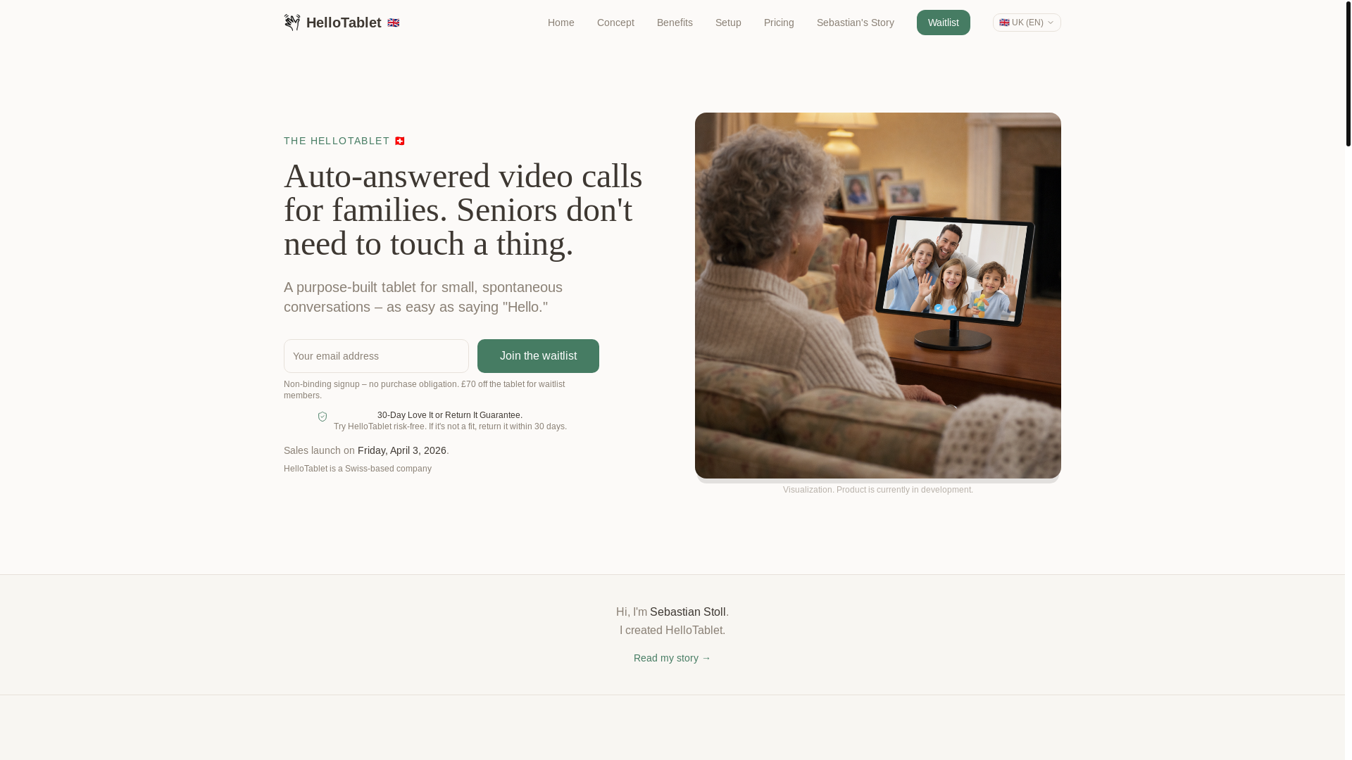 website screenshot of https://hellotablet.co.uk/