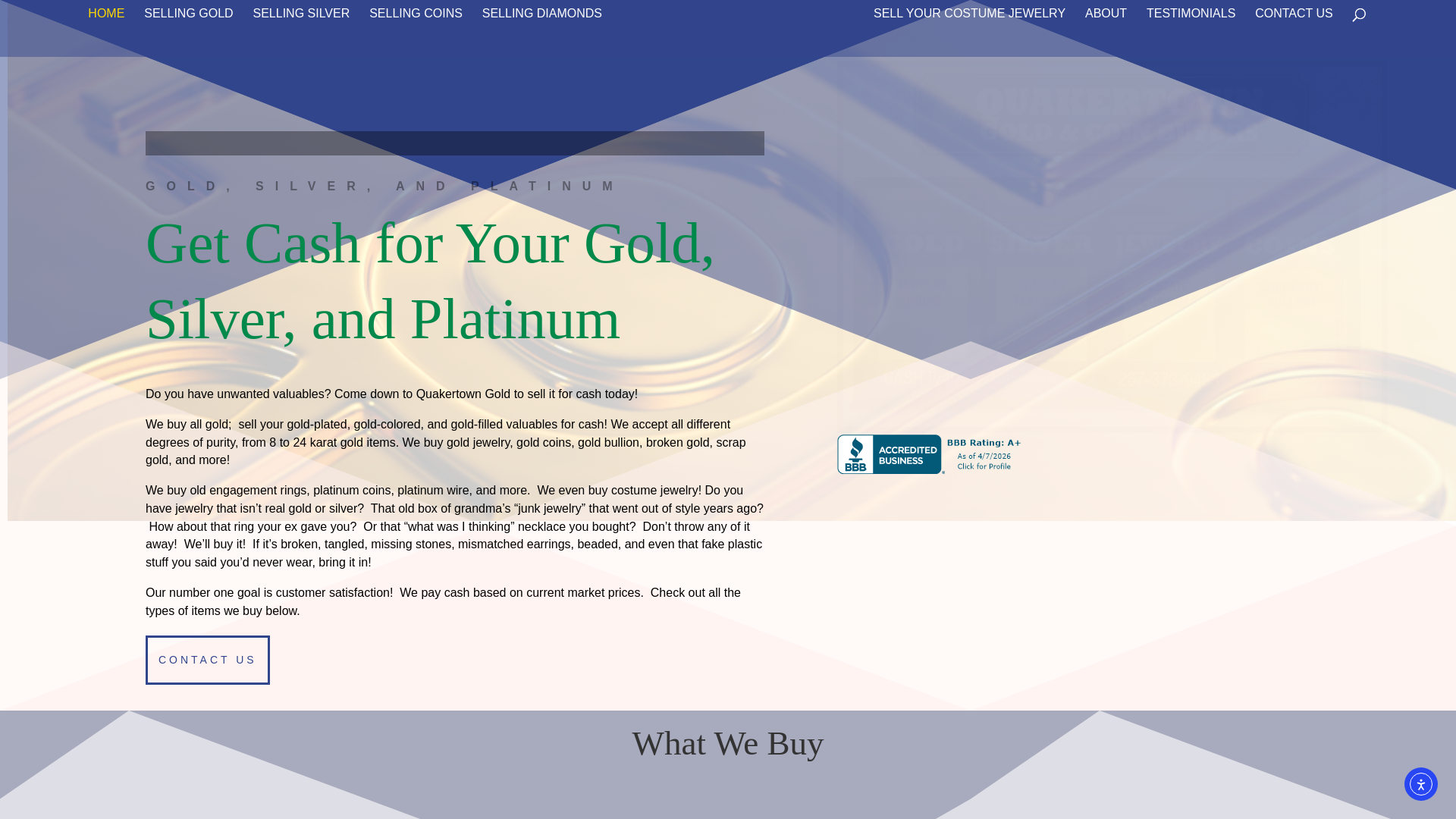 website screenshot of https://quakertowngoldbuyers.co