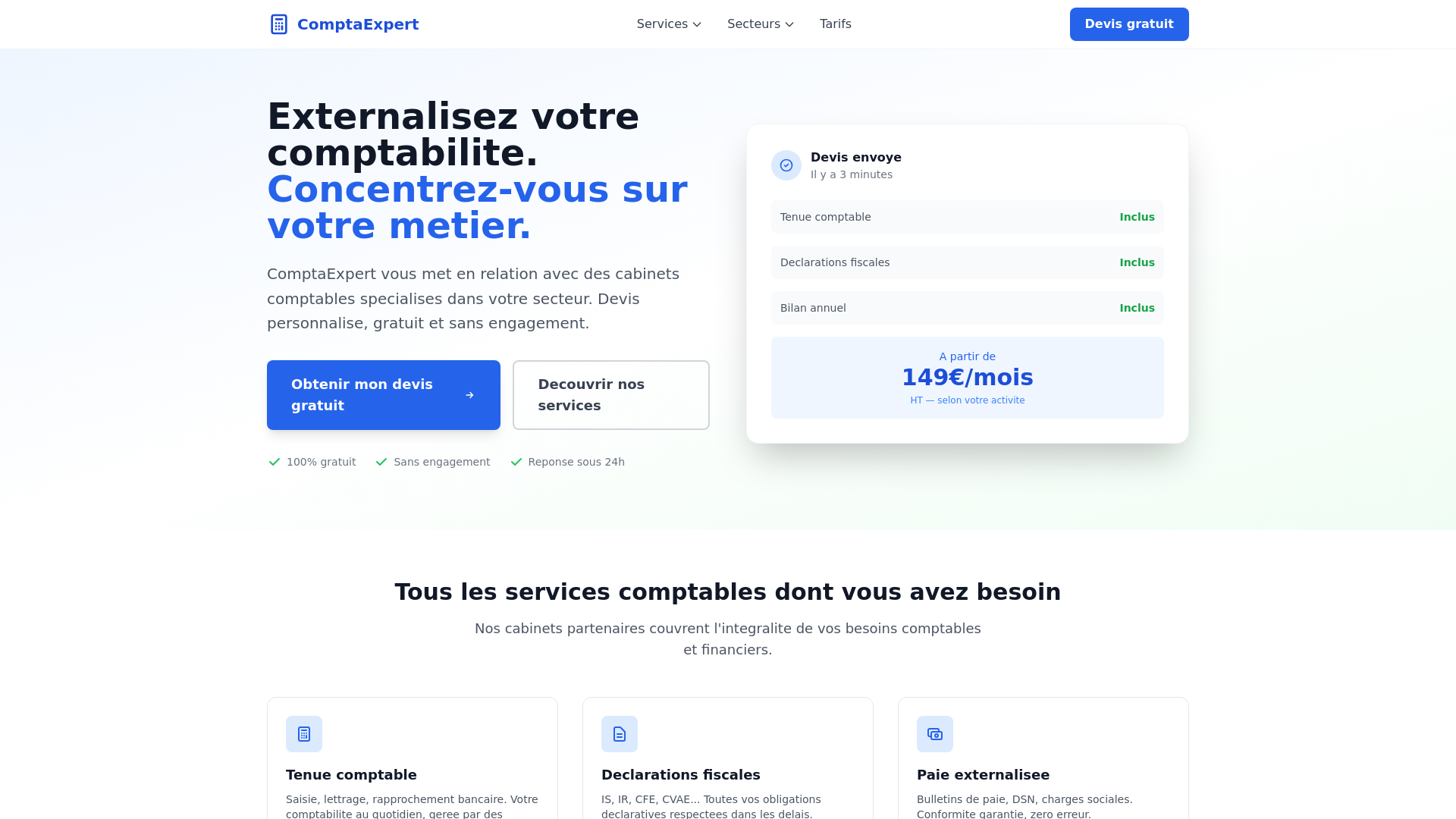 website screenshot of https://comptable-lead-gen.pages.dev/