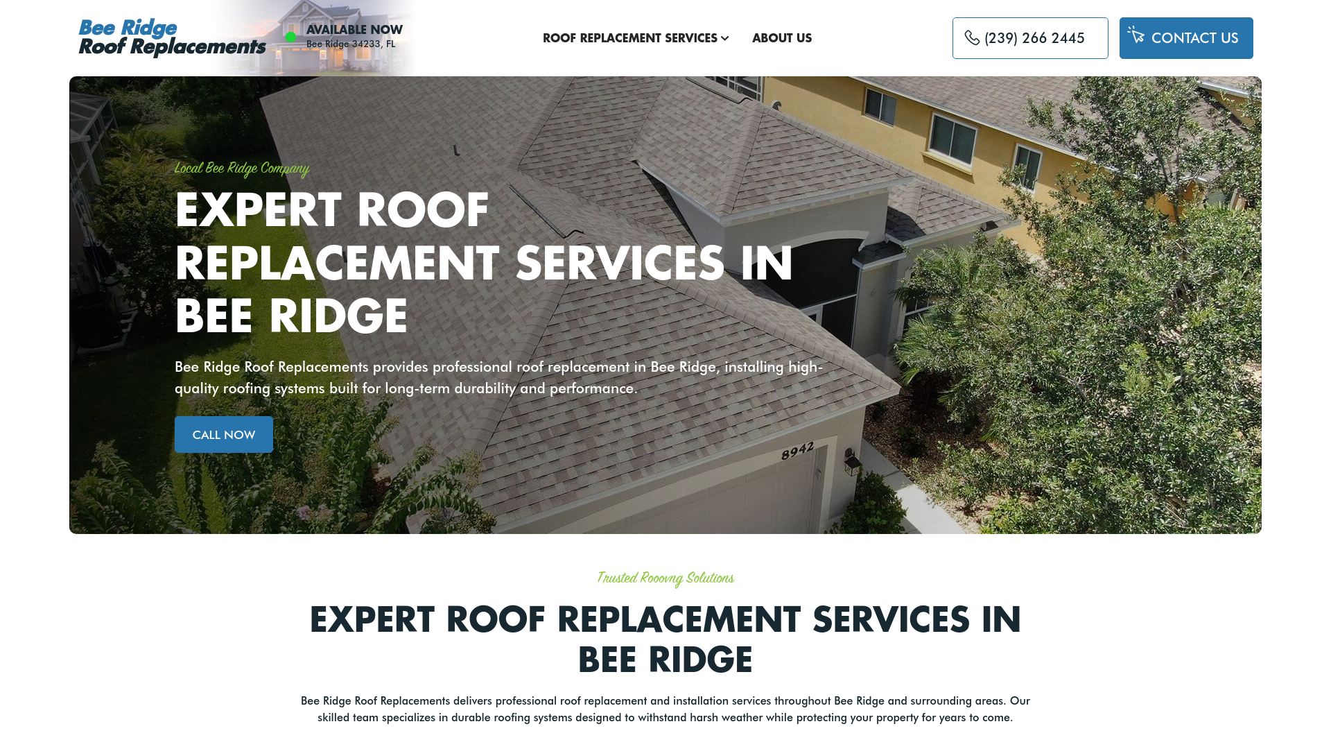 website screenshot of https://beeridgeroofreplacement.com