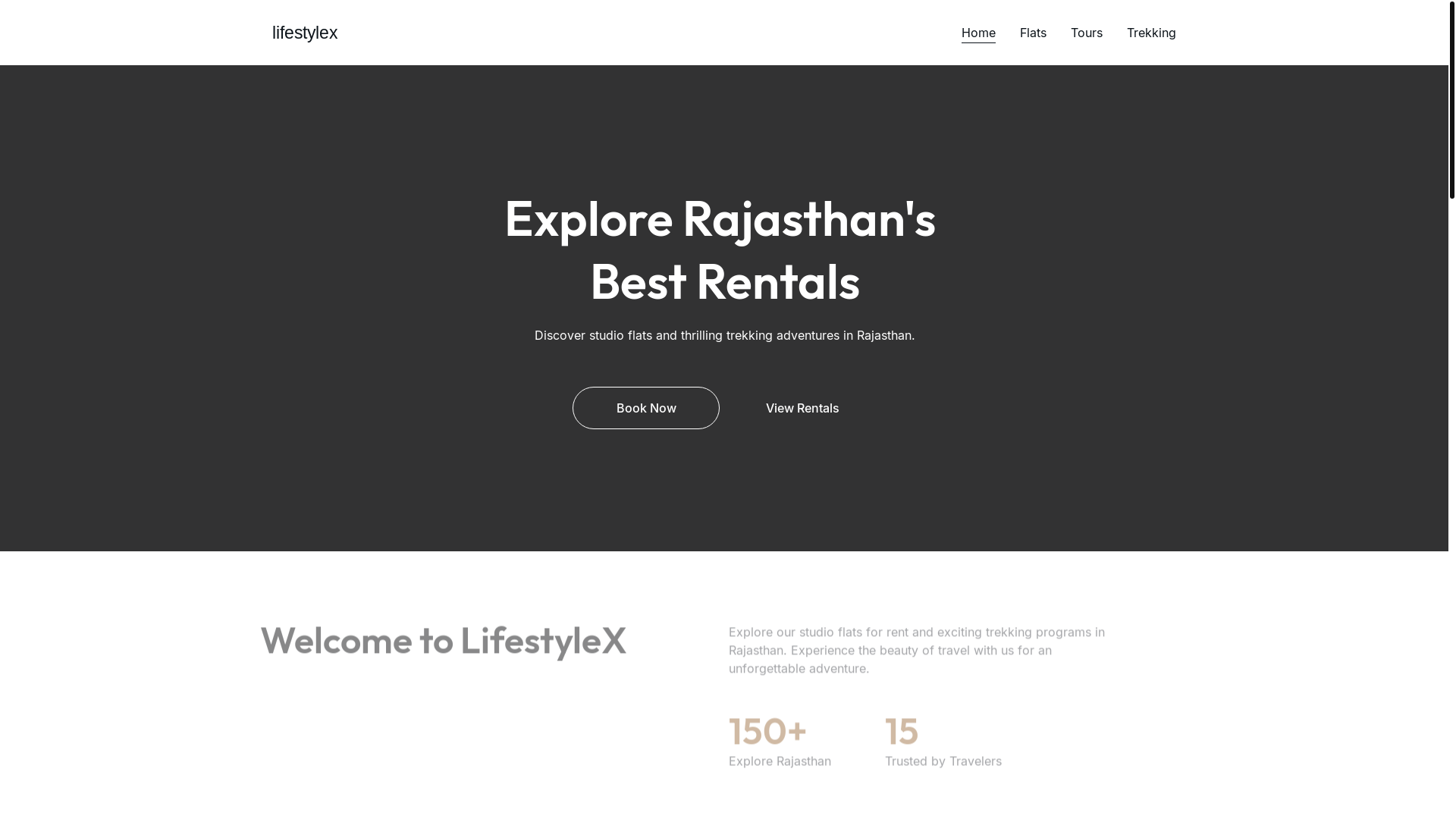 website screenshot of https://lifestylexstudioflats.com/