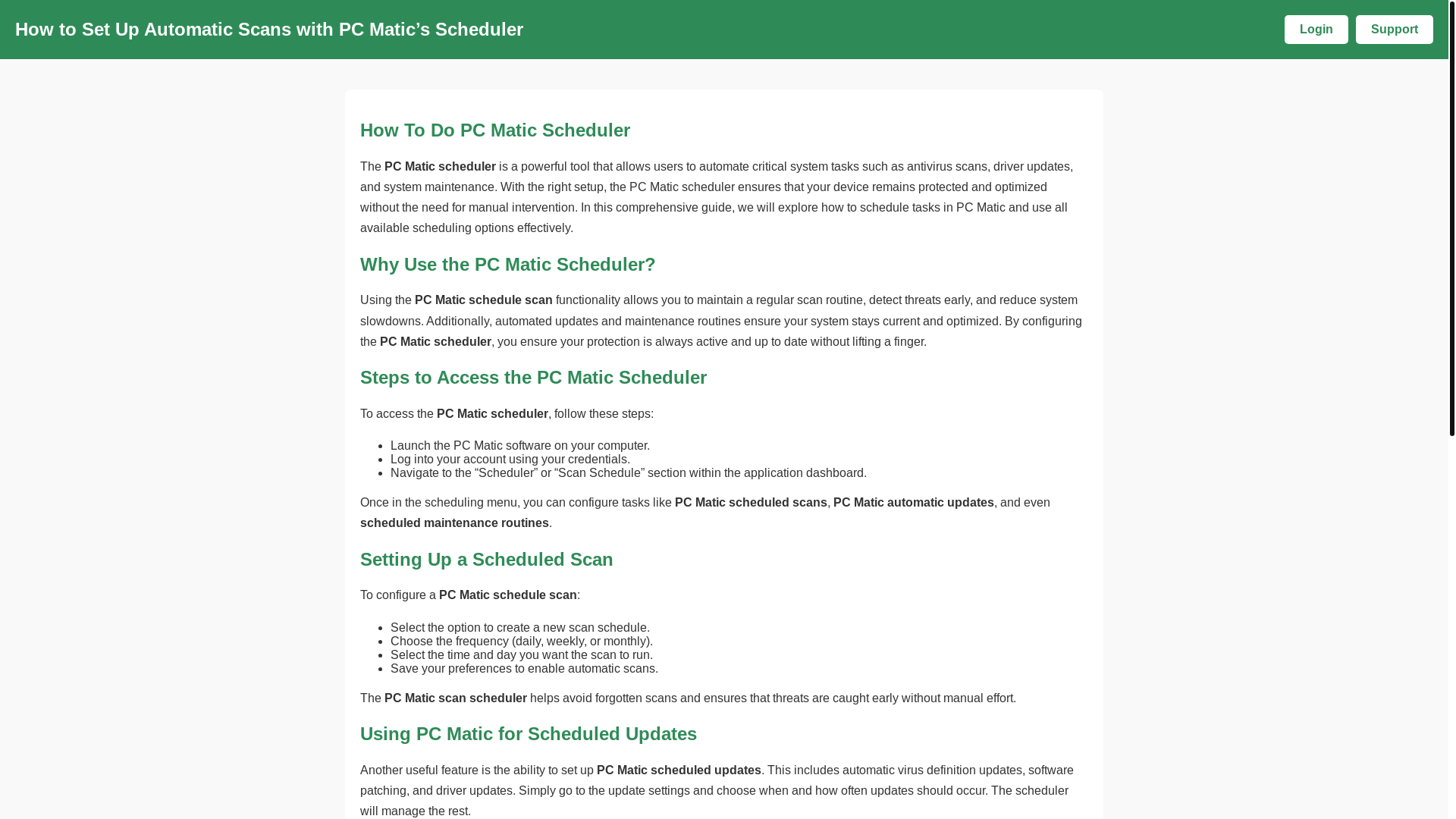 website screenshot of https://pcmaticscheduler.pages.dev/