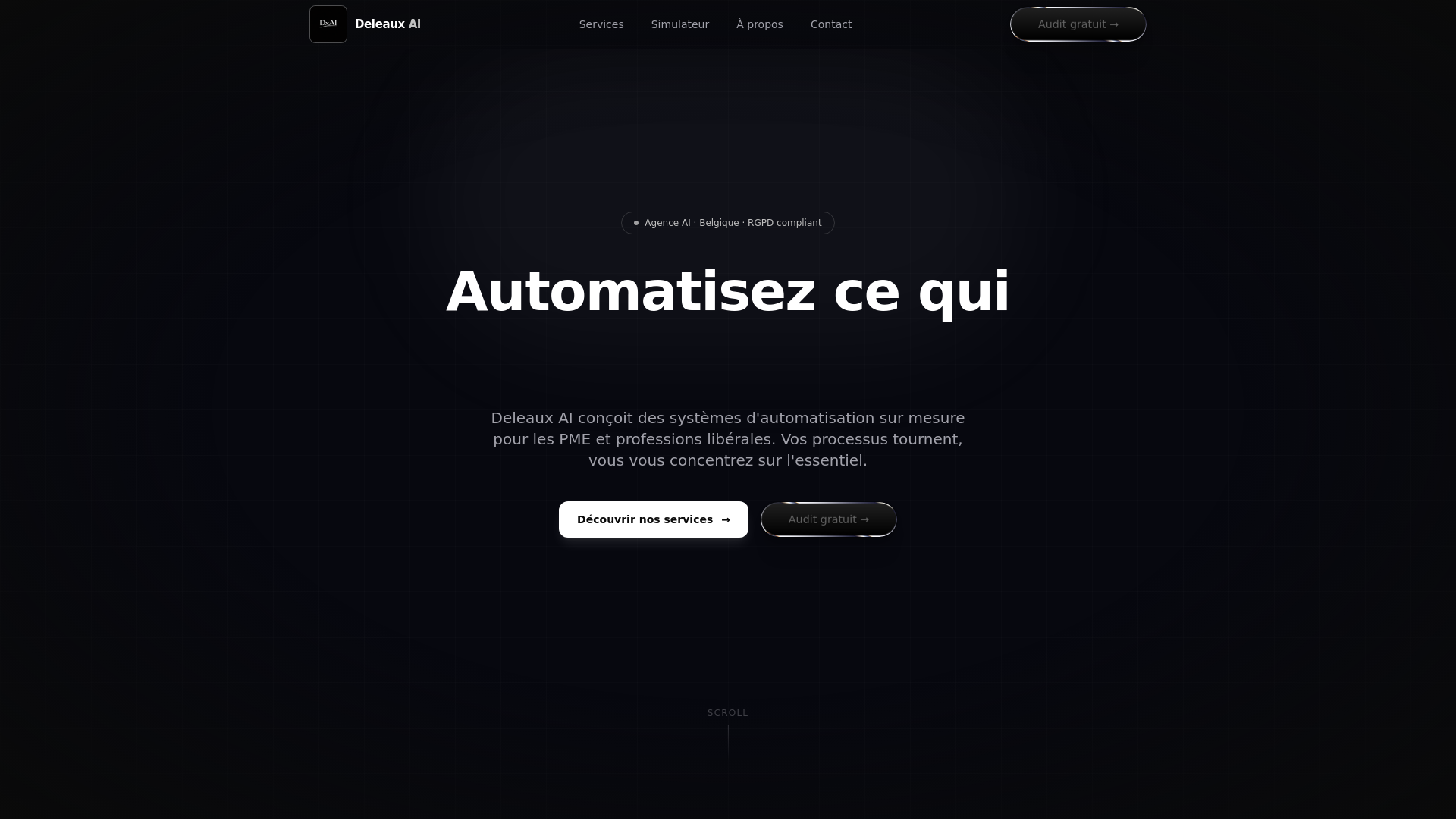 website screenshot of https://deleaux.ai/