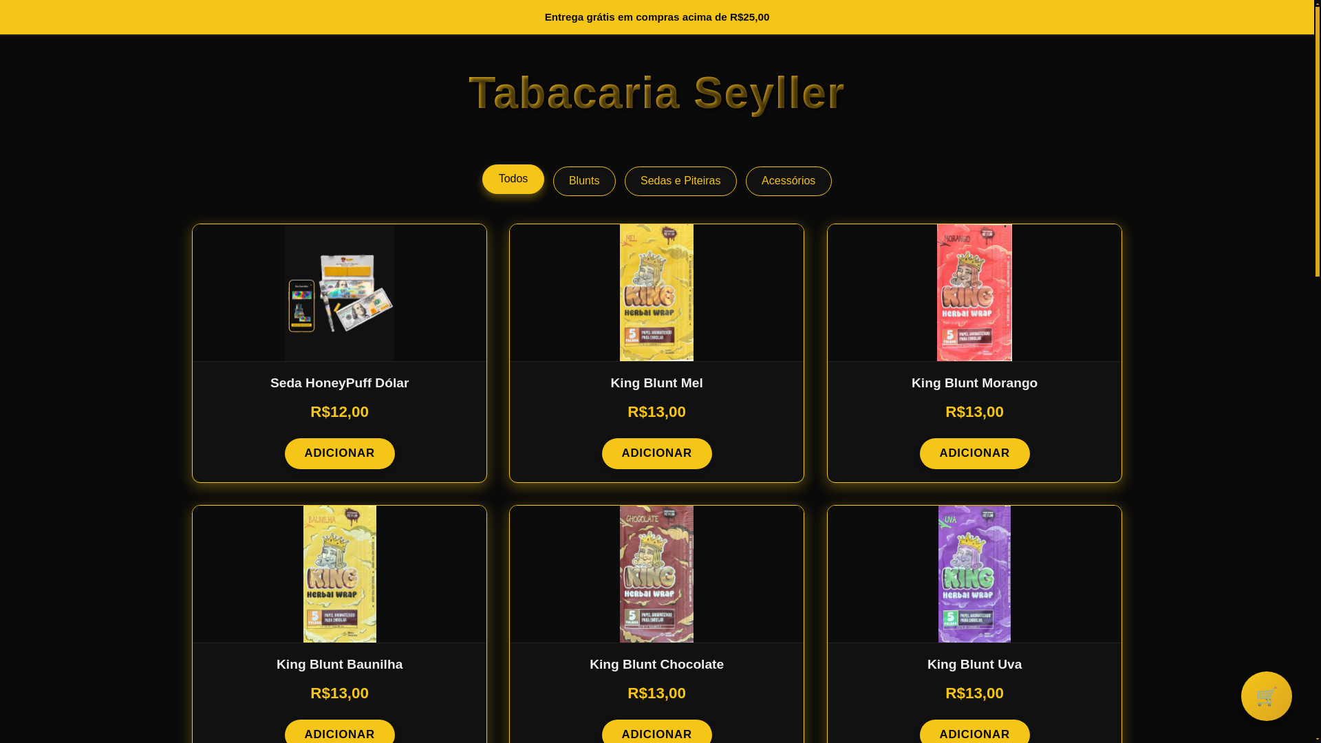 website screenshot of https://tabacariaseyller.com.br/