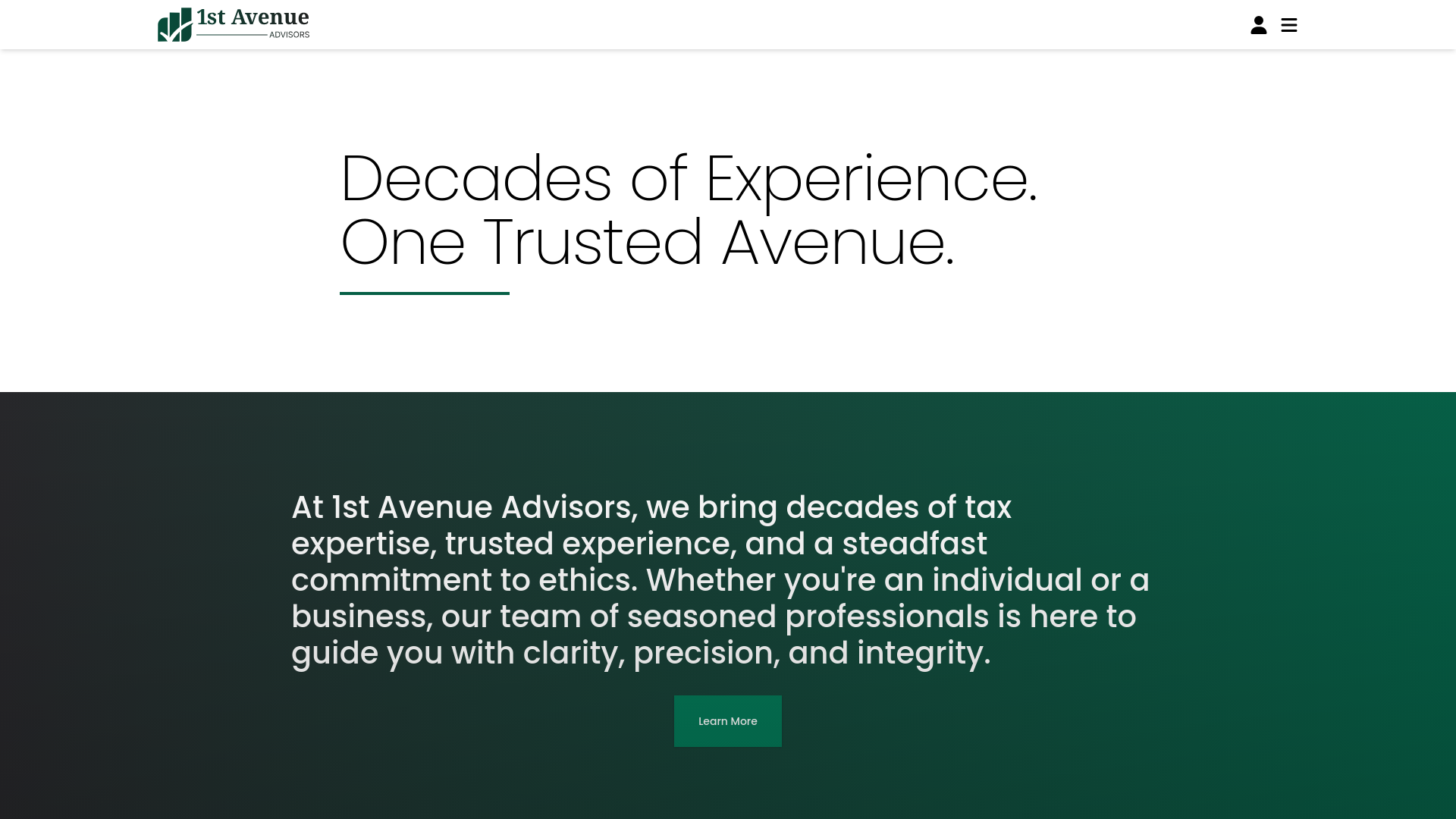 website screenshot of https://first-ave-advisors.com/