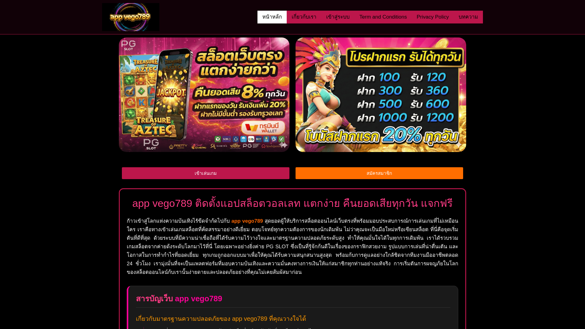 website screenshot of https://appvego789.com/