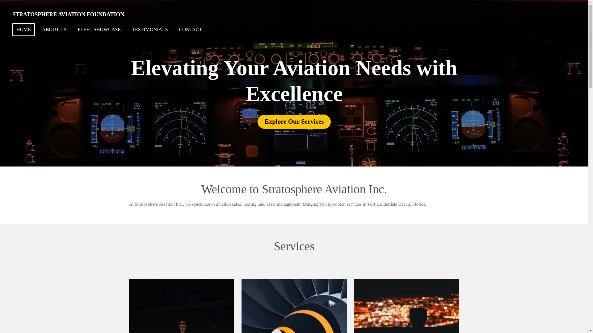 website screenshot of https://stratosphere-aviation-foundation.org/
