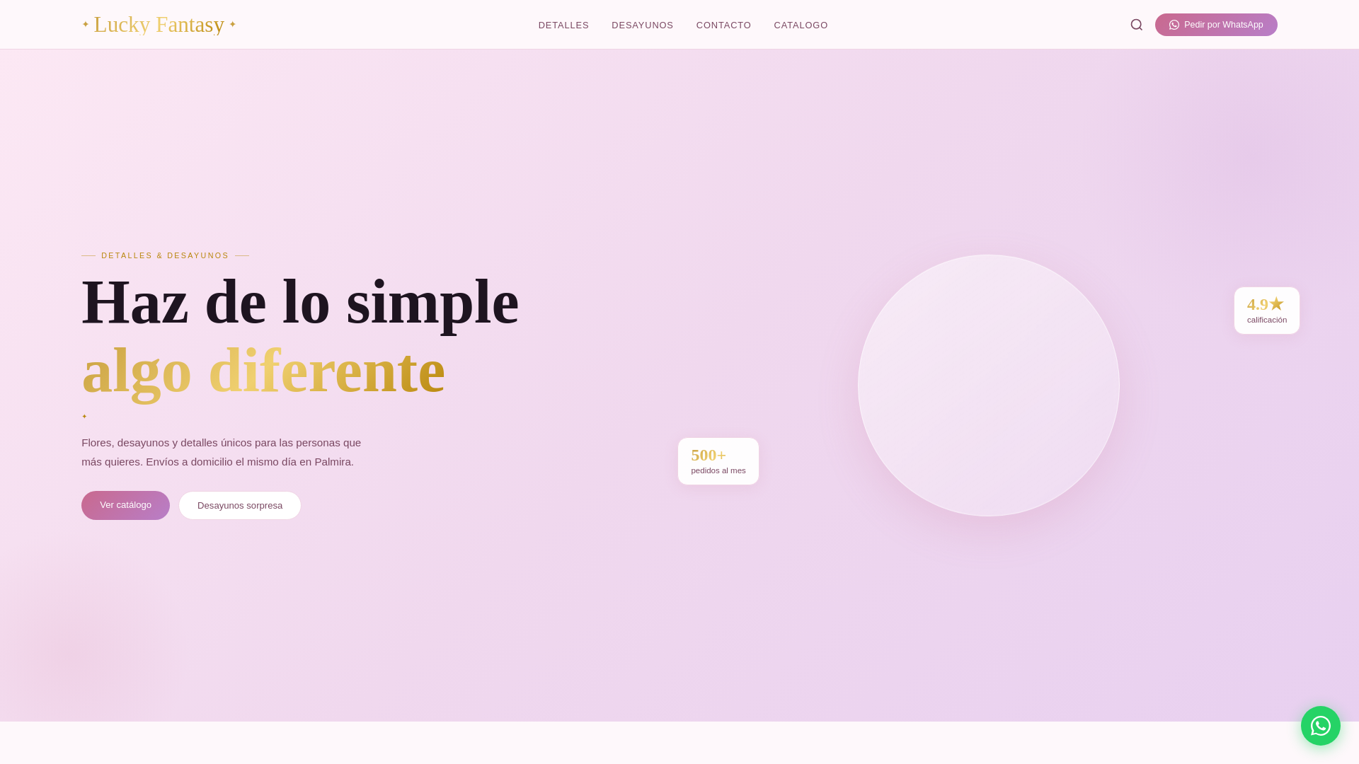 website screenshot of https://detallesluckyfantasy.com/