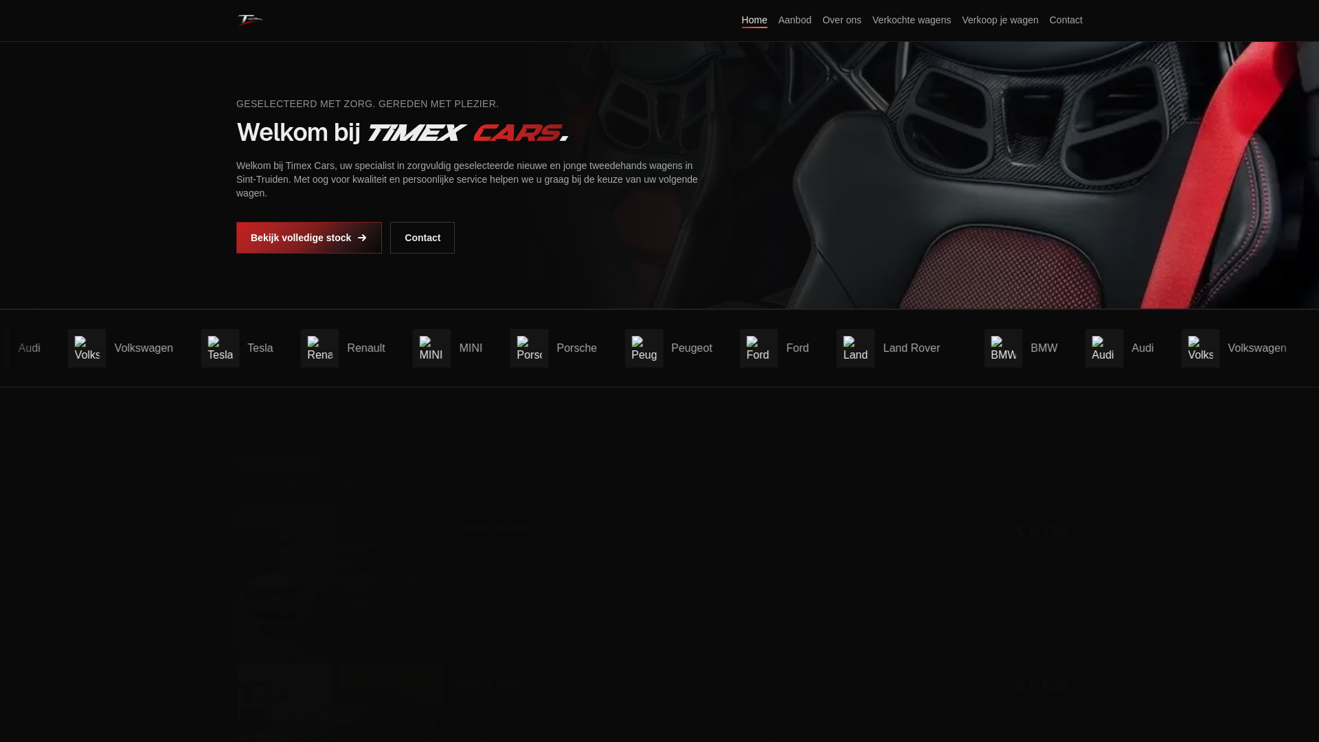 website screenshot of https://timexcars.be/