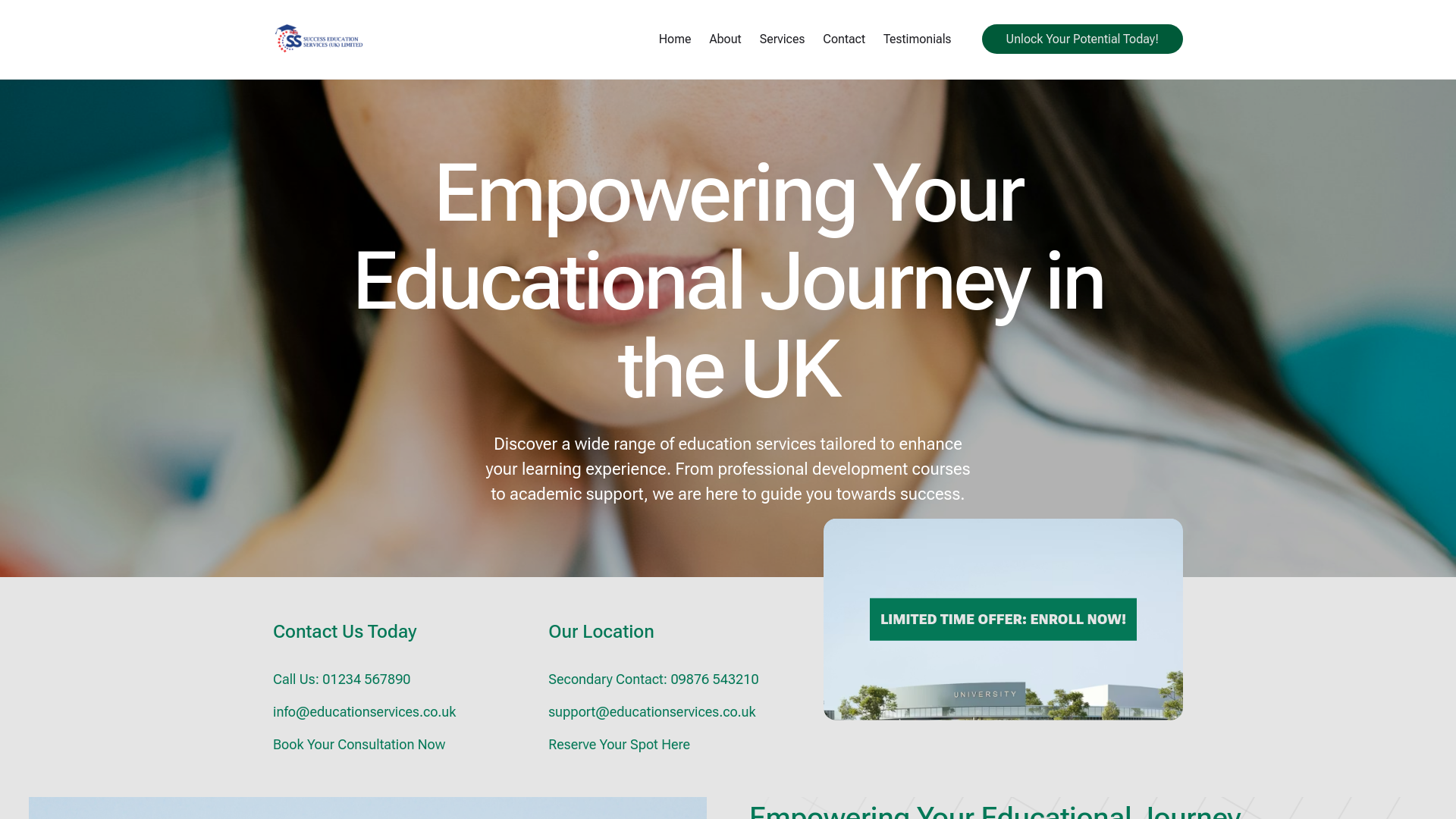 website screenshot of https://sssuccessuk.co.uk/