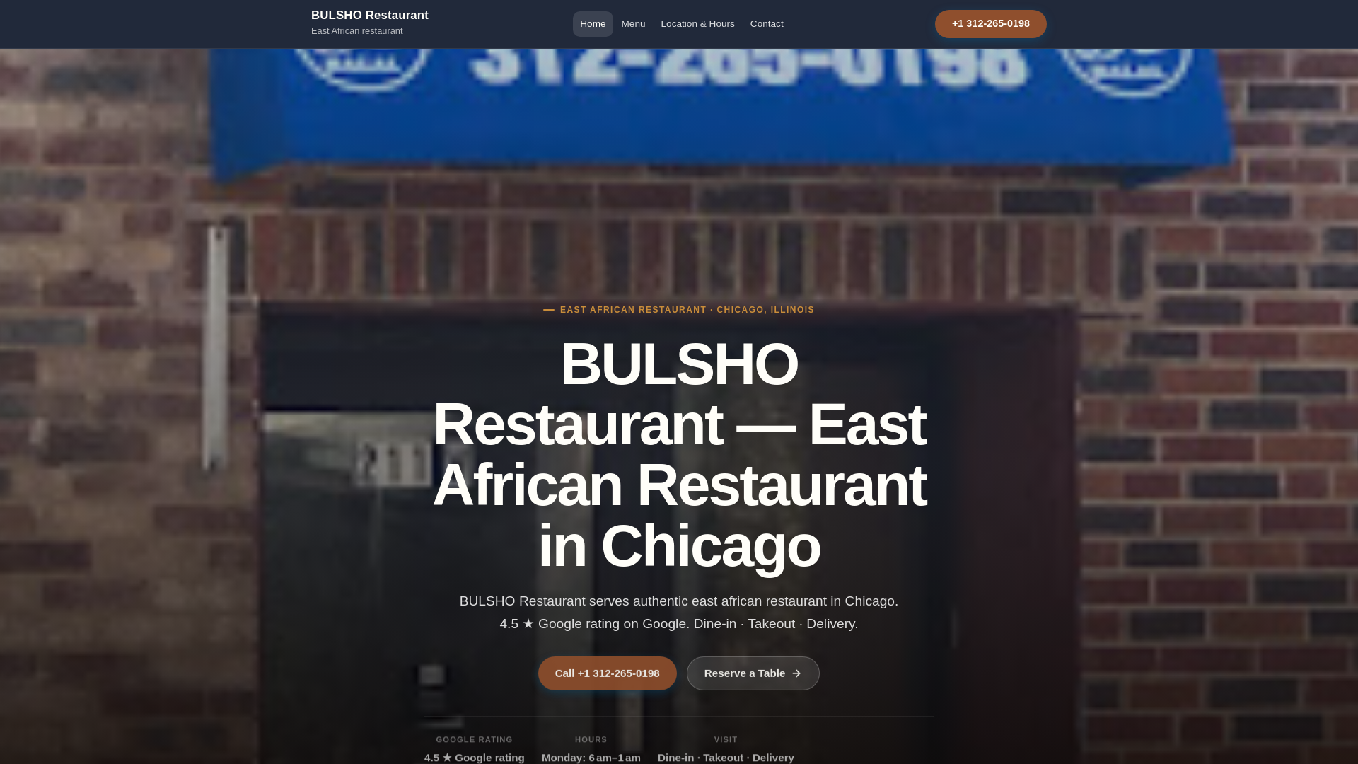 website screenshot of https://bulshorestaurant.com/
