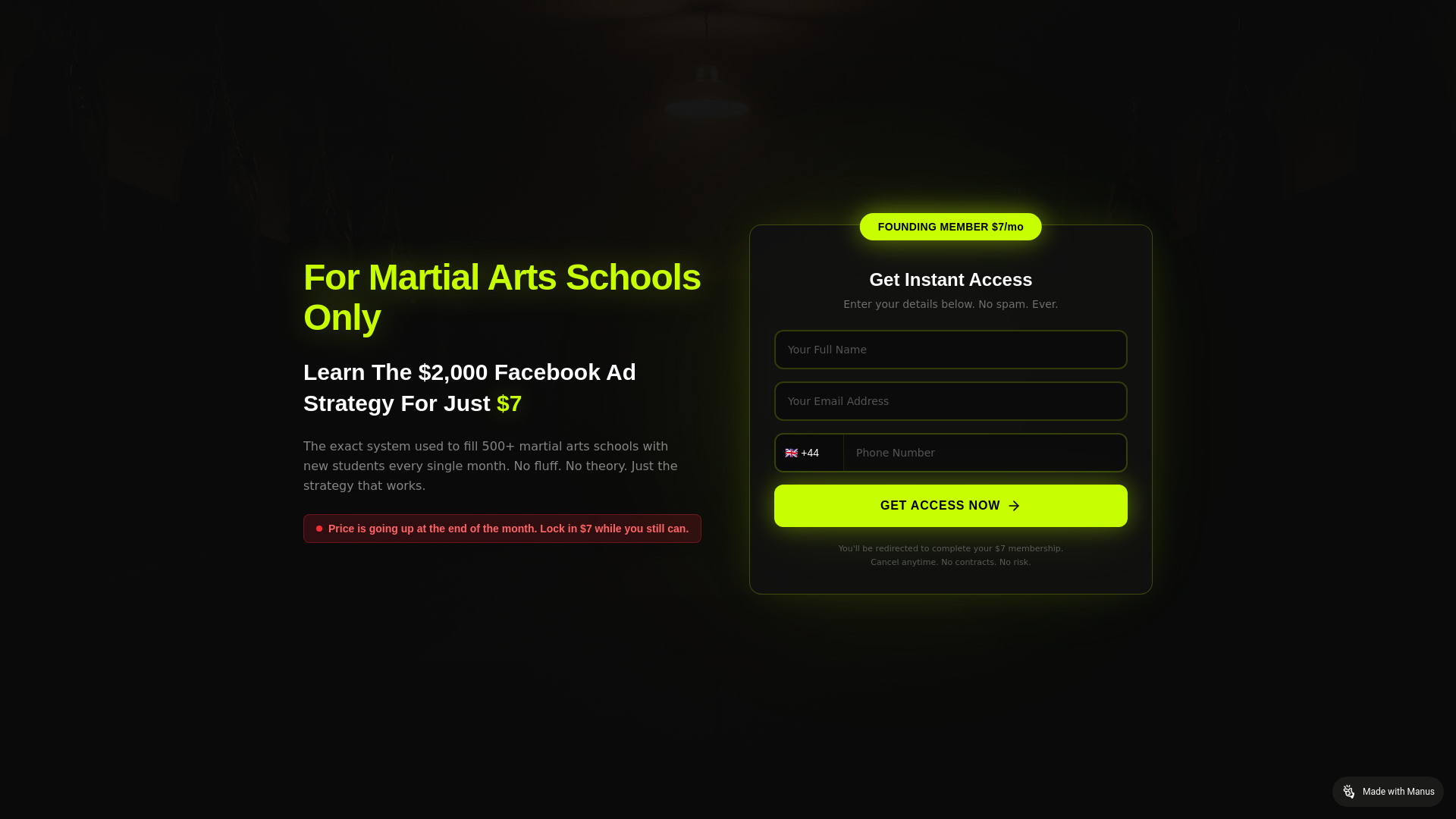 website screenshot of https://martialarts-ads-lab.com