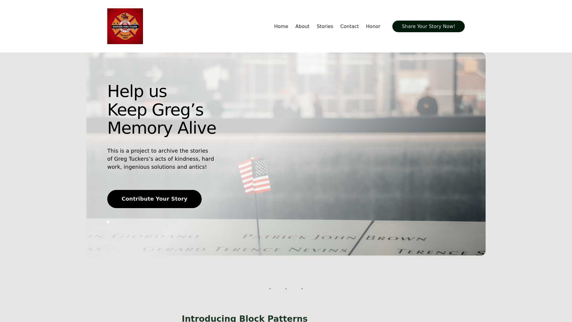 website screenshot of https://gregoryphelpstucker.com/