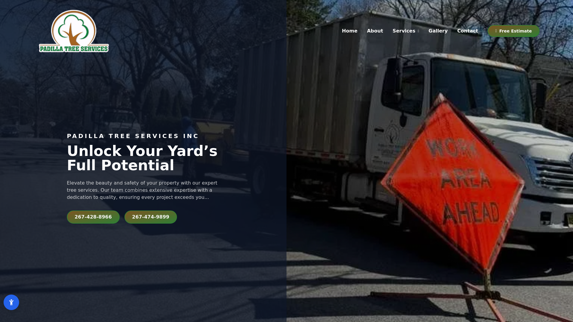 website screenshot of https://padillatreeservicesinc.com