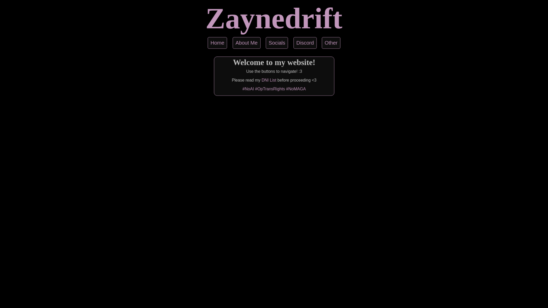 website screenshot of https://zaynedrift.pages.dev/