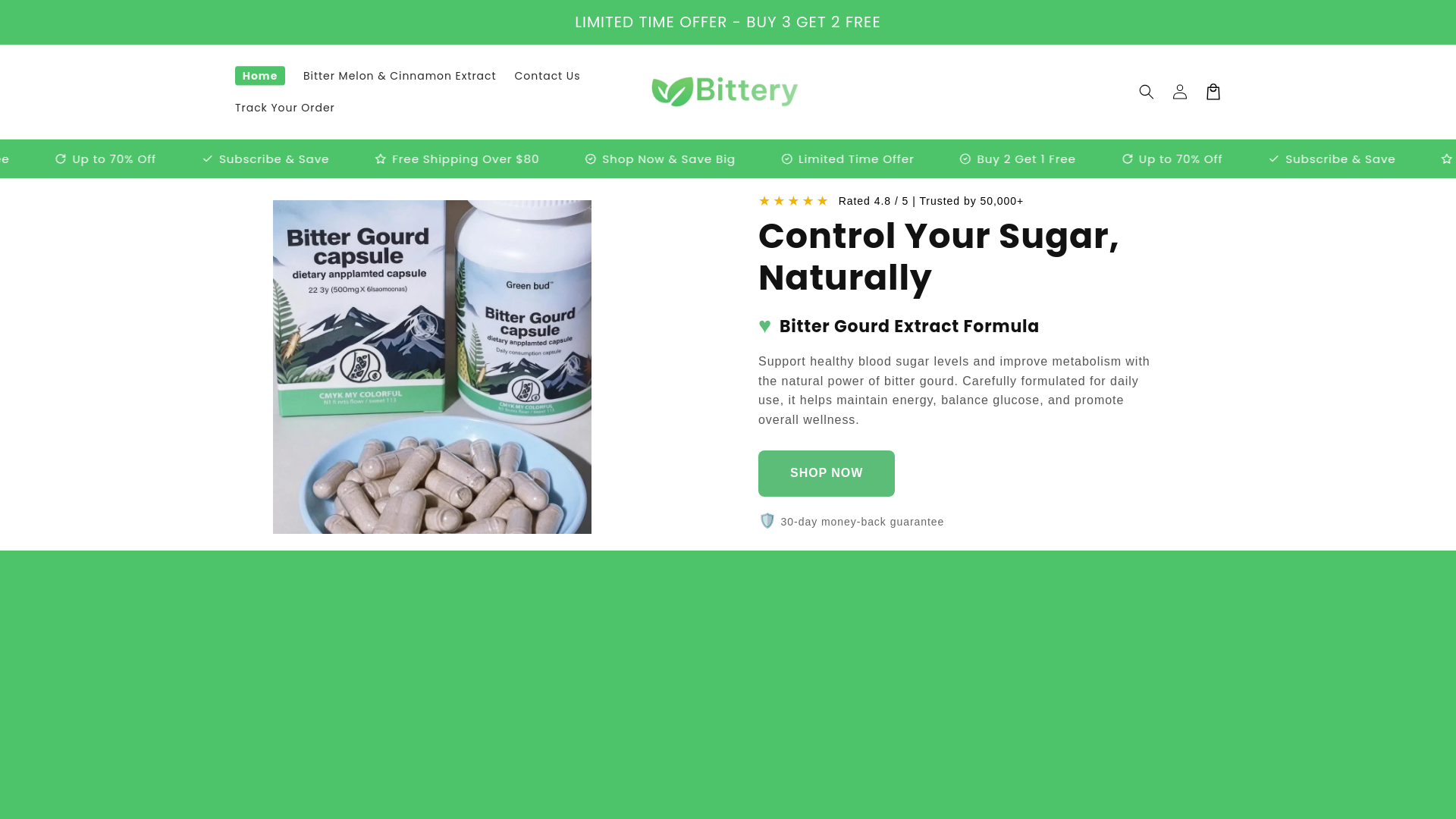 website screenshot of https://bittery.store/