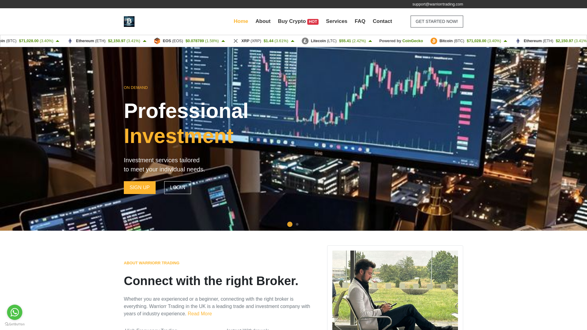 website screenshot of https://warriorrtrading.com