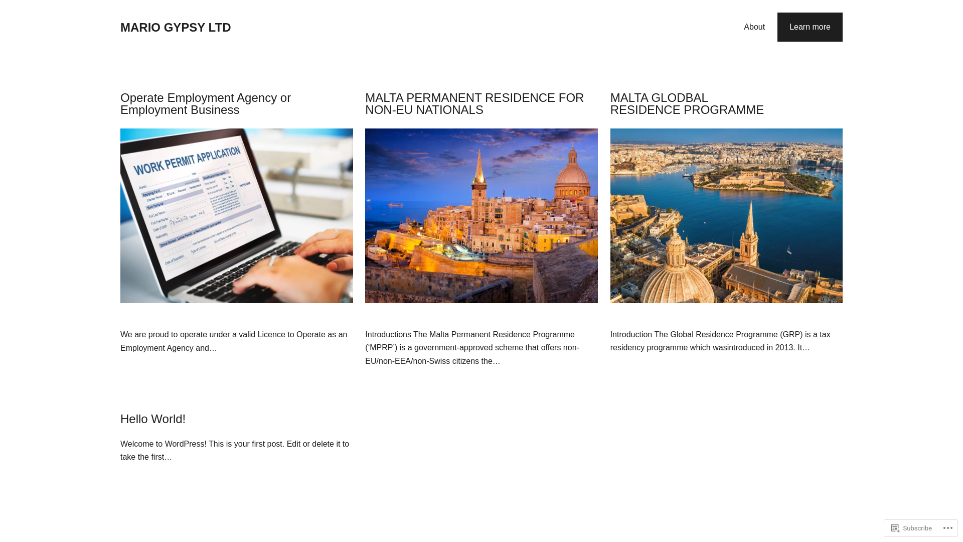 website screenshot of https://mariogypsy.com/