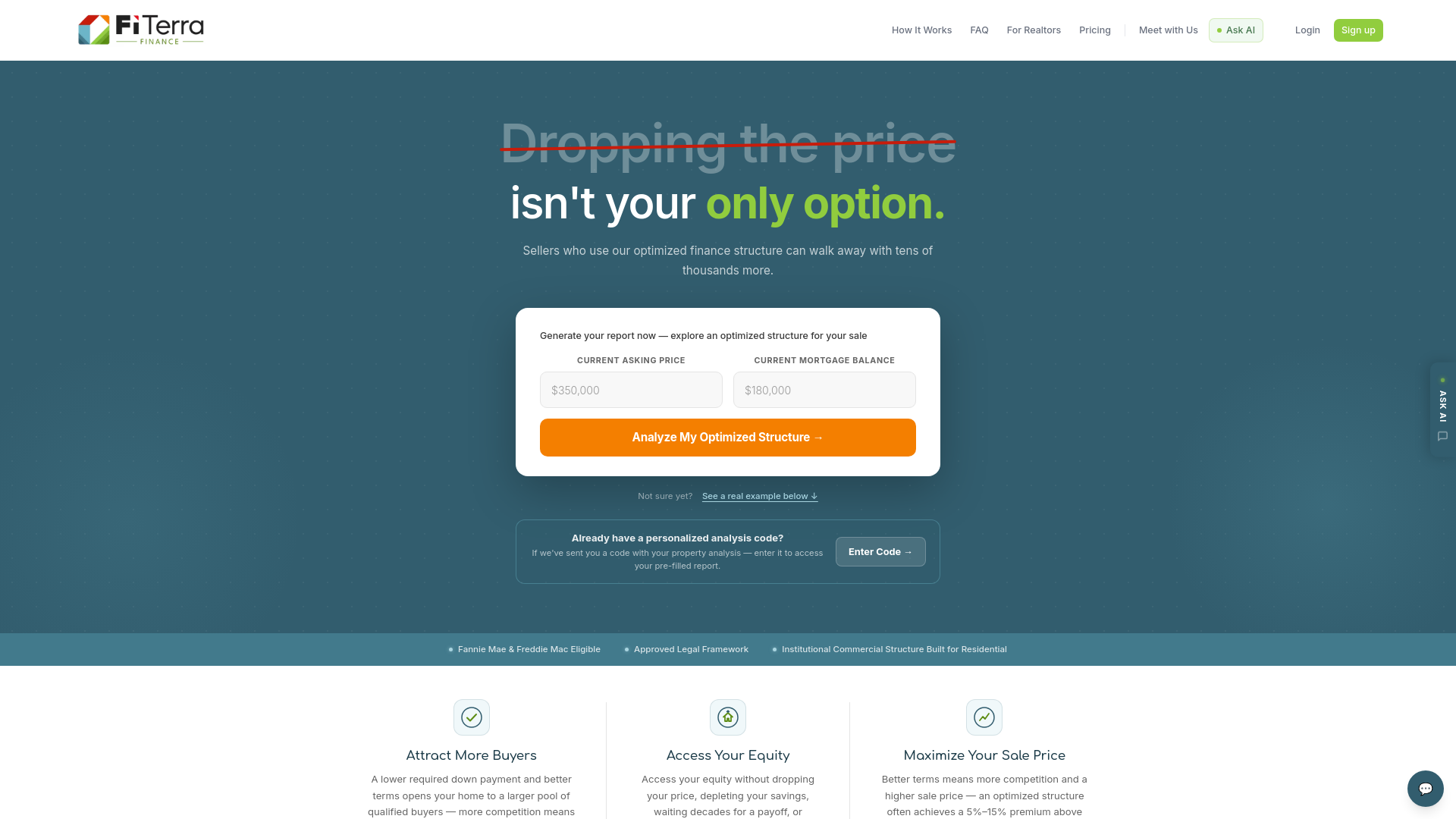 website screenshot of https://ourfiterra.com