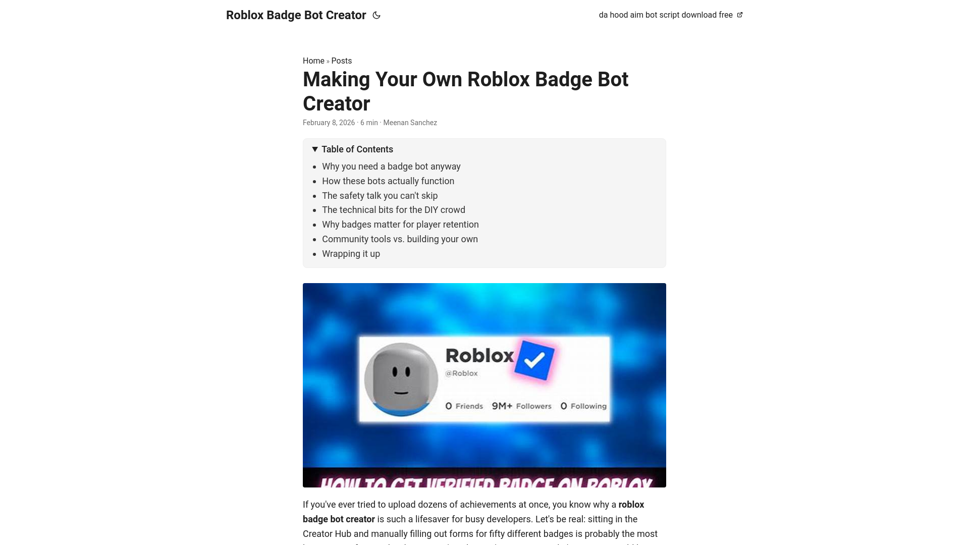 website screenshot of https://roblox-badge-bot-creator.pages.dev/