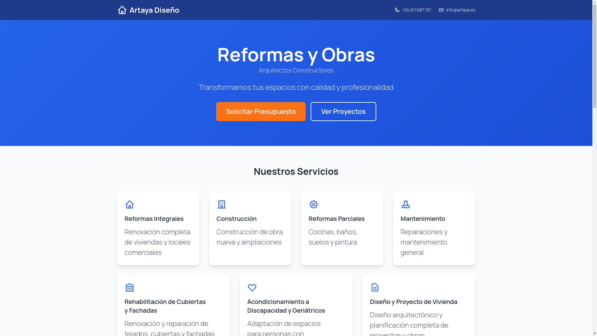website screenshot of https://artaya.es/