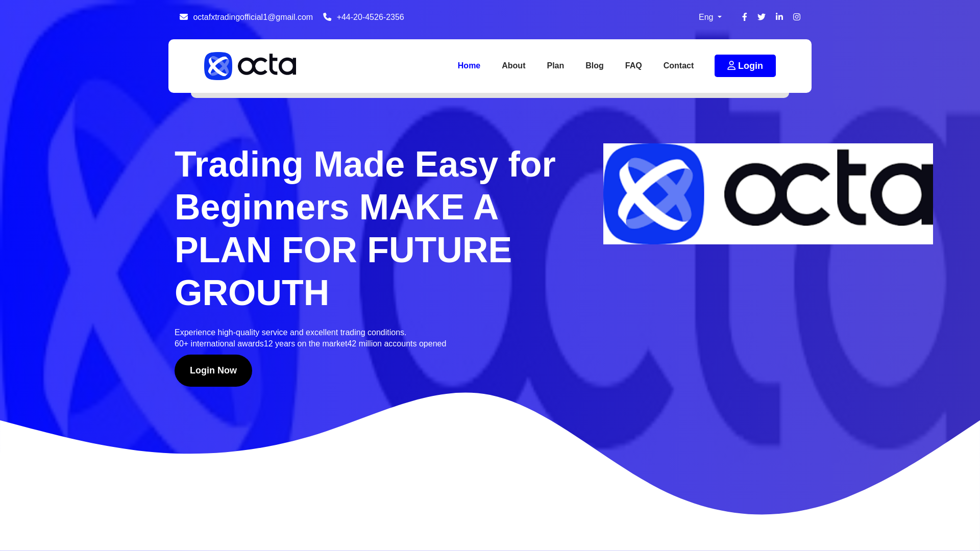 website screenshot of https://octafxtradingbroker.com/