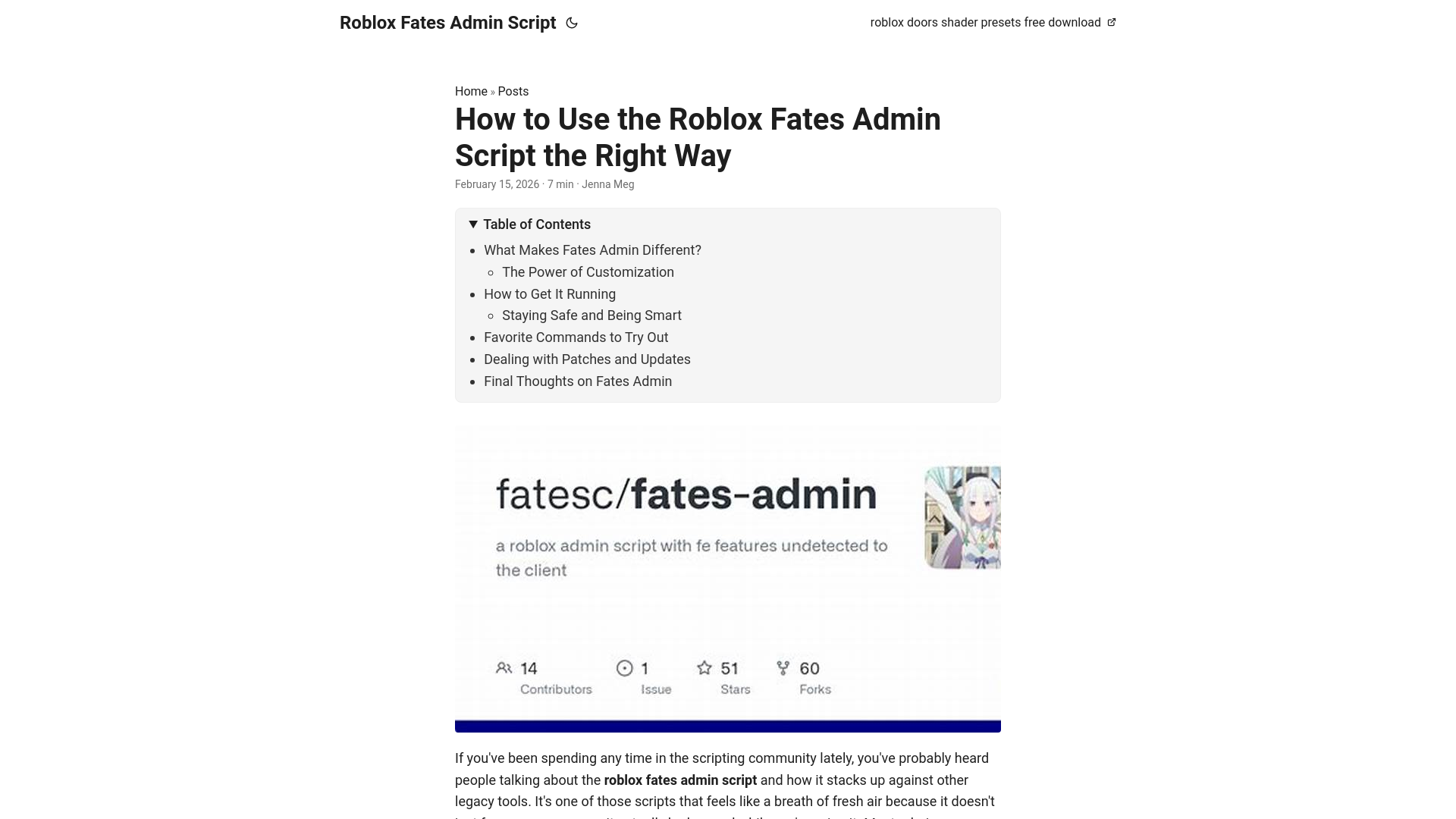 website screenshot of https://roblox-fates-admin-script.pages.dev/