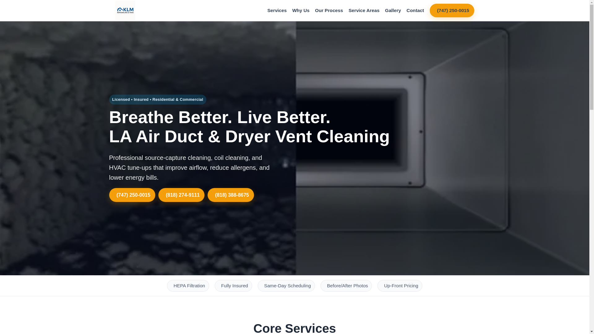 website screenshot of https://klmhvac.pages.dev/