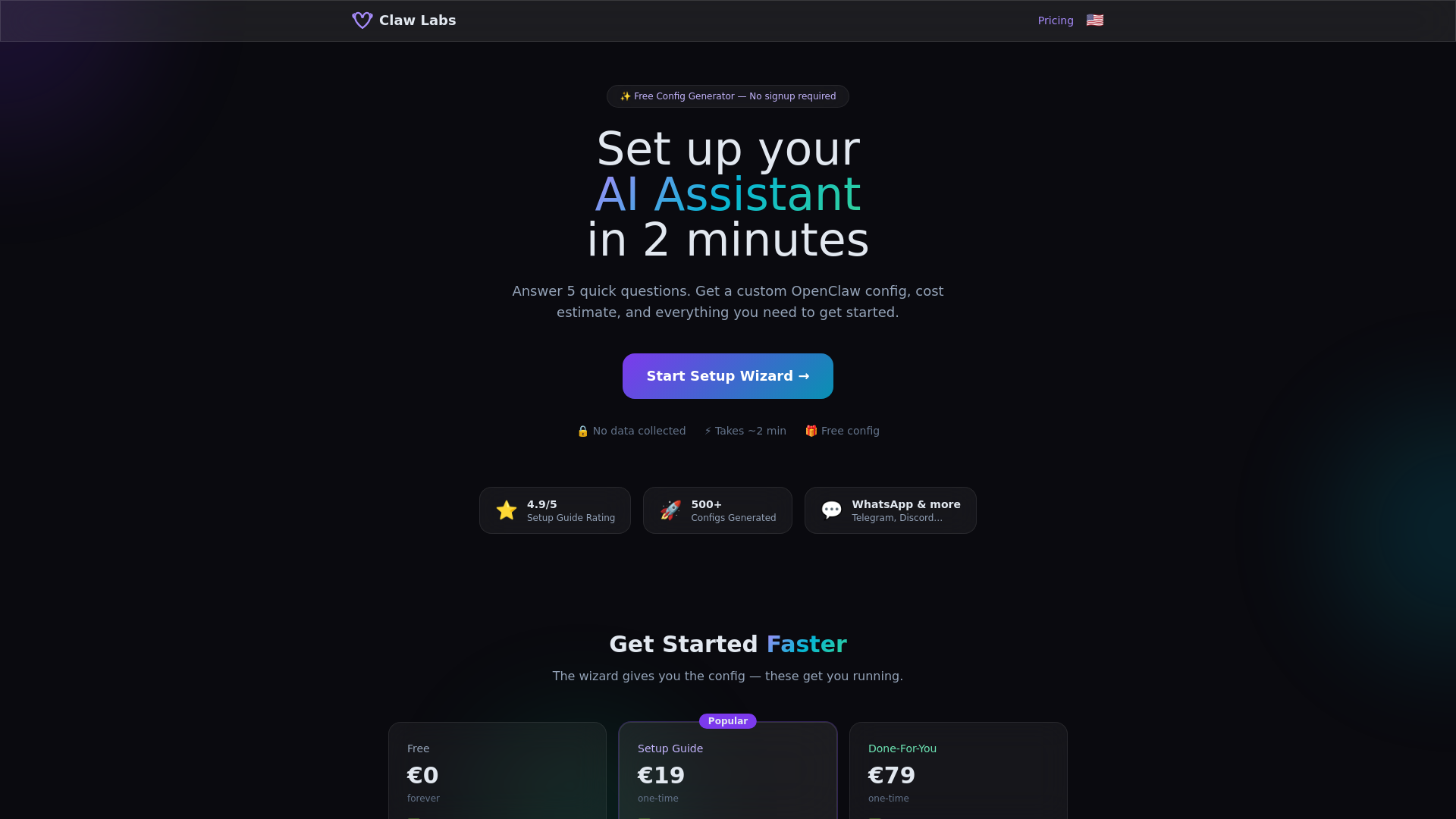 website screenshot of https://clawlabs.pages.dev/