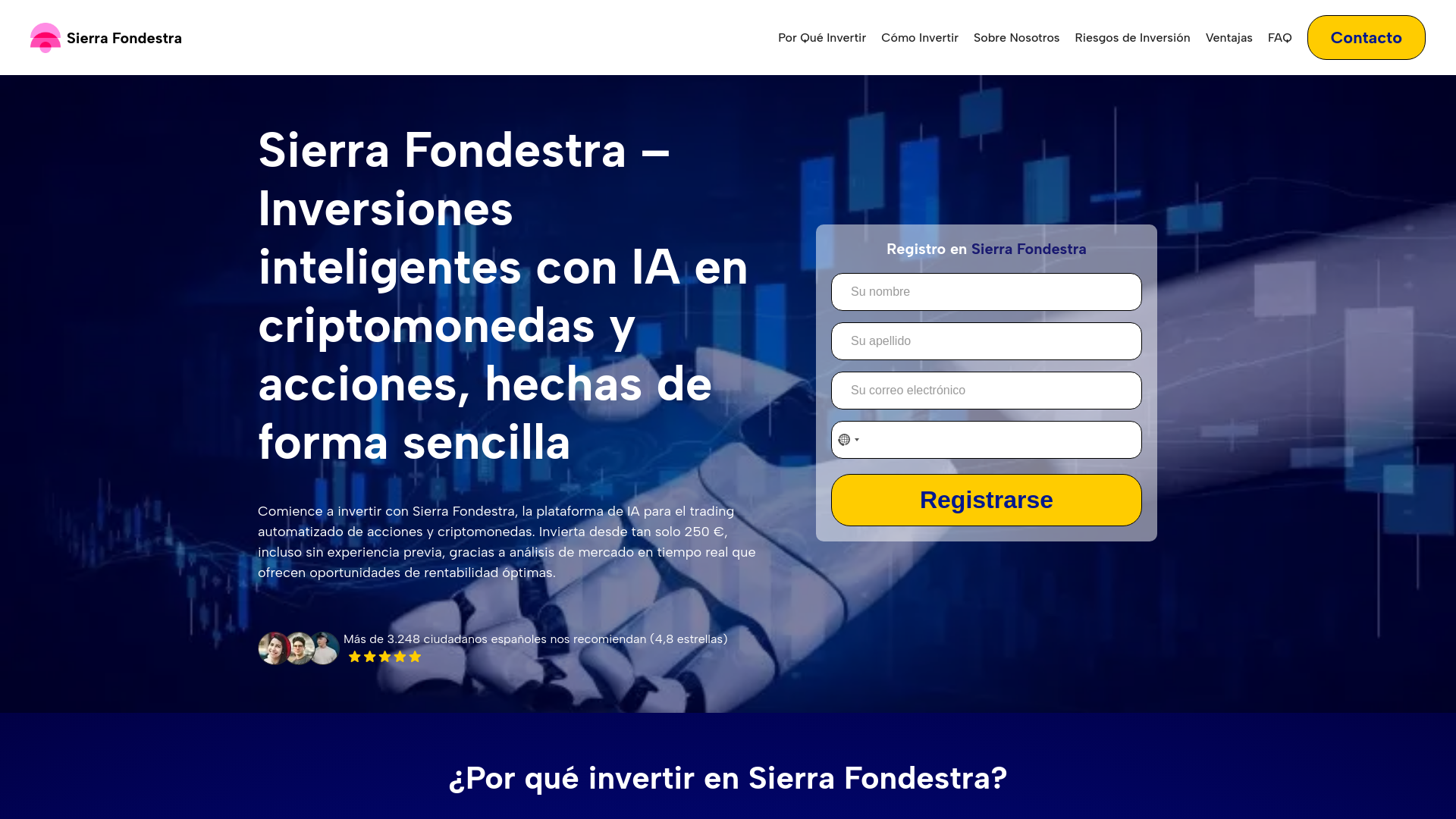 website screenshot of https://sierra-fondestraia.com