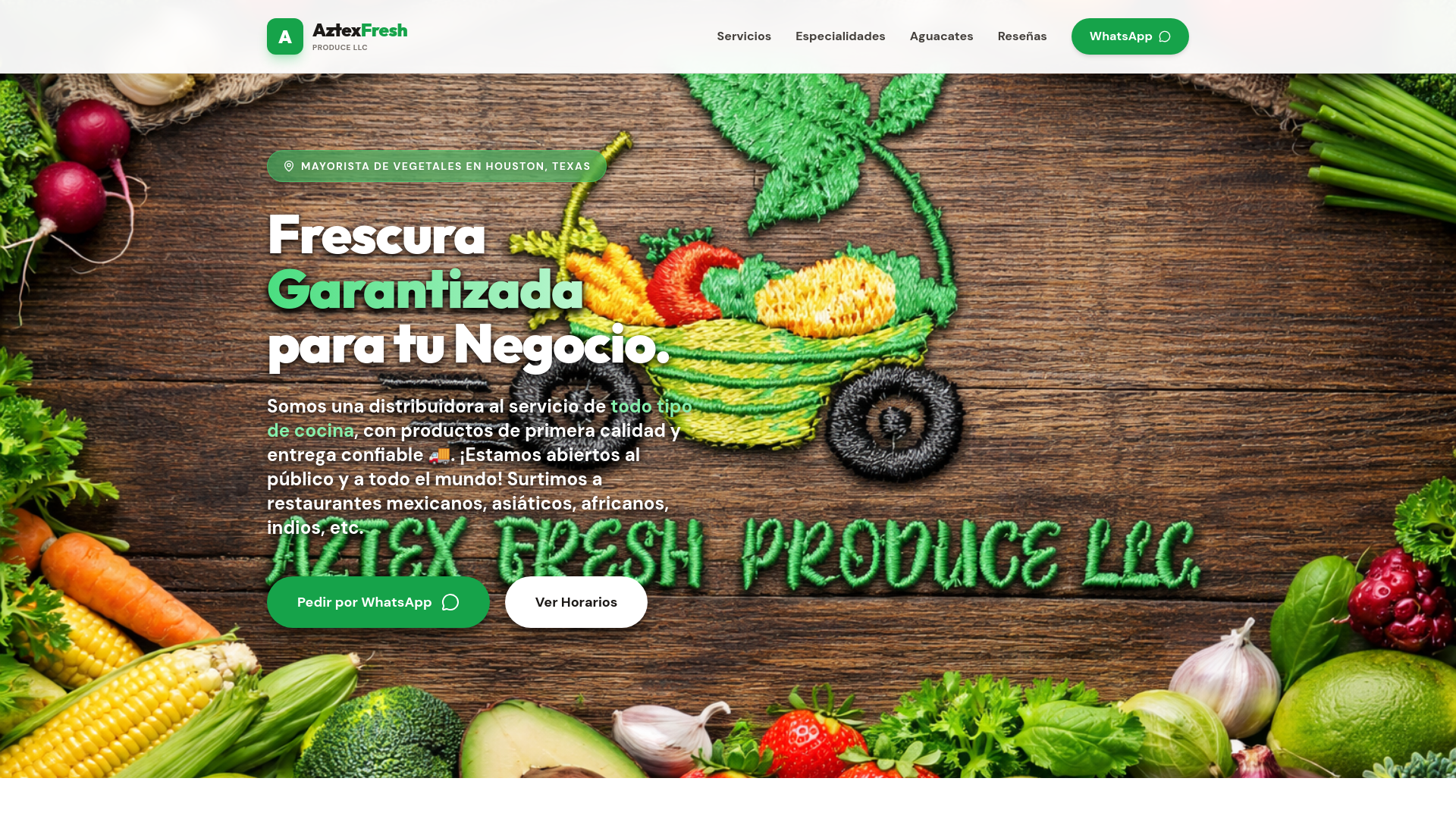 website screenshot of https://aztexfreshproducellc.com/
