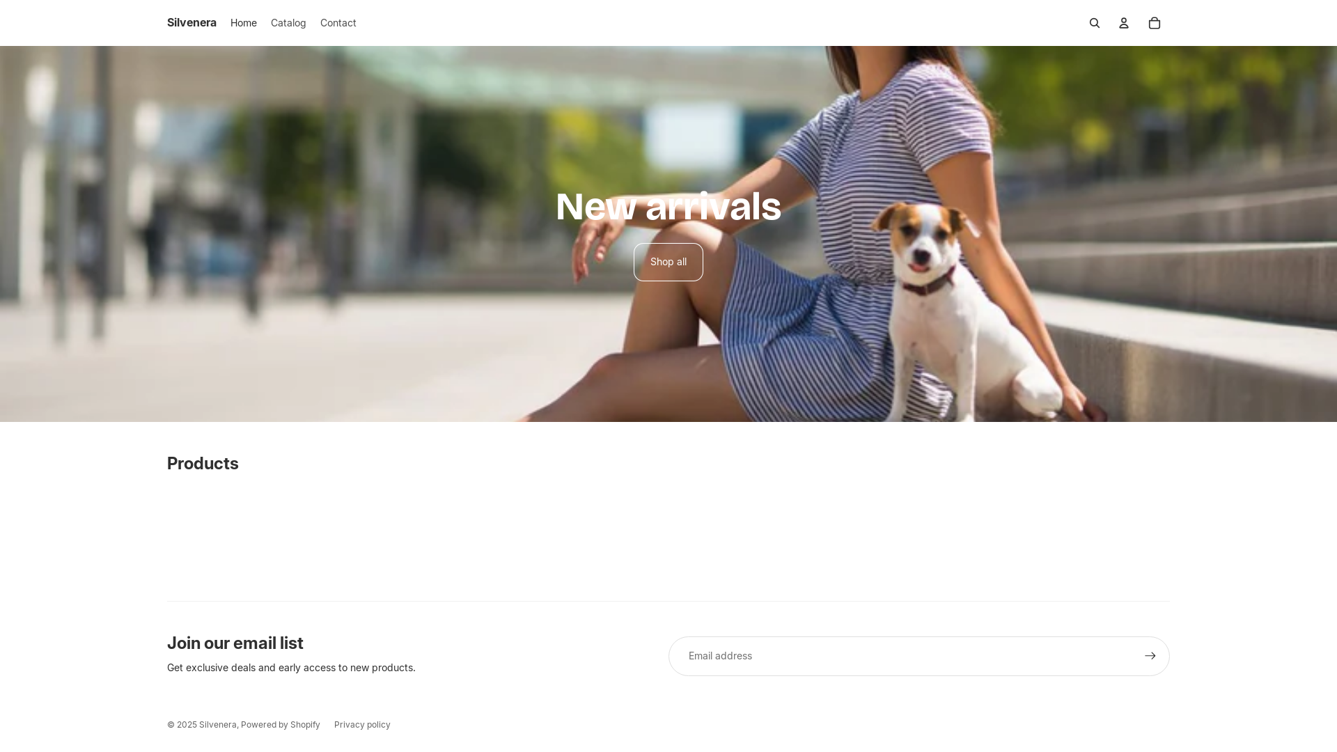 website screenshot of https://silvenera.store/