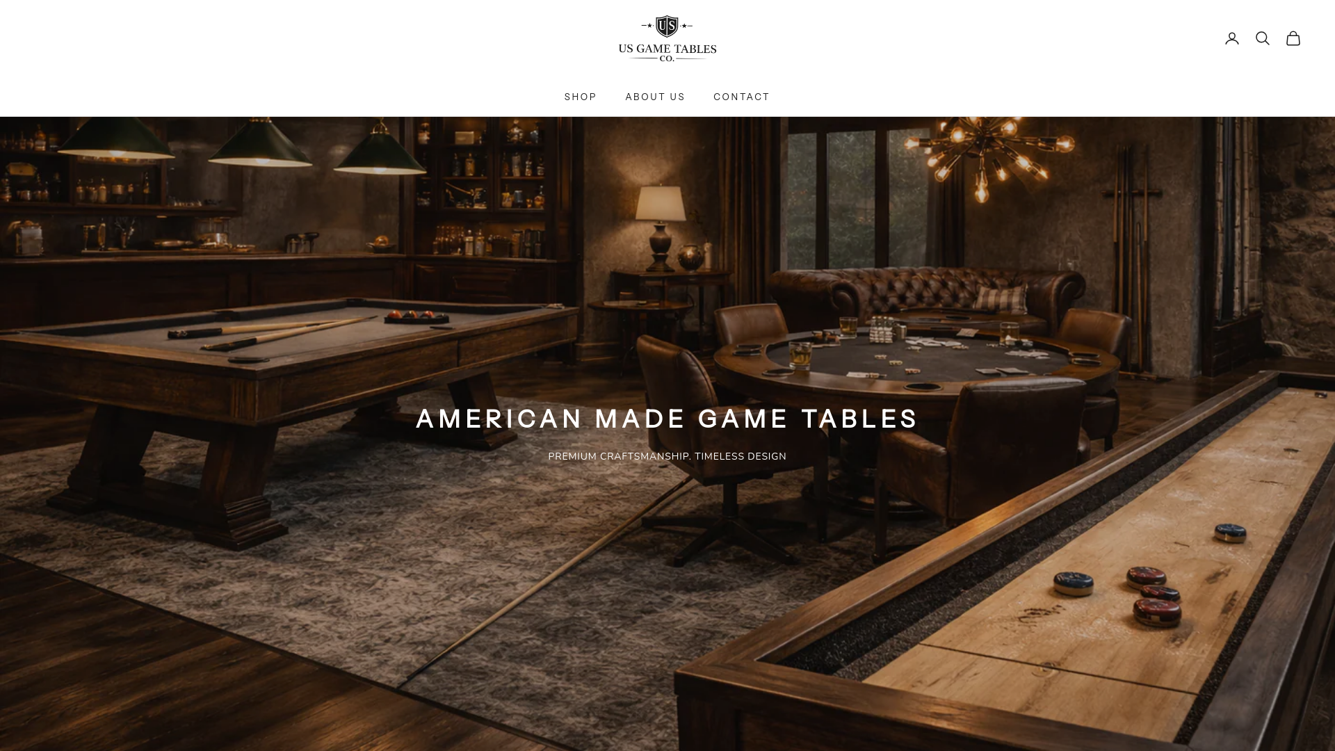 website screenshot of https://usgametables.com/