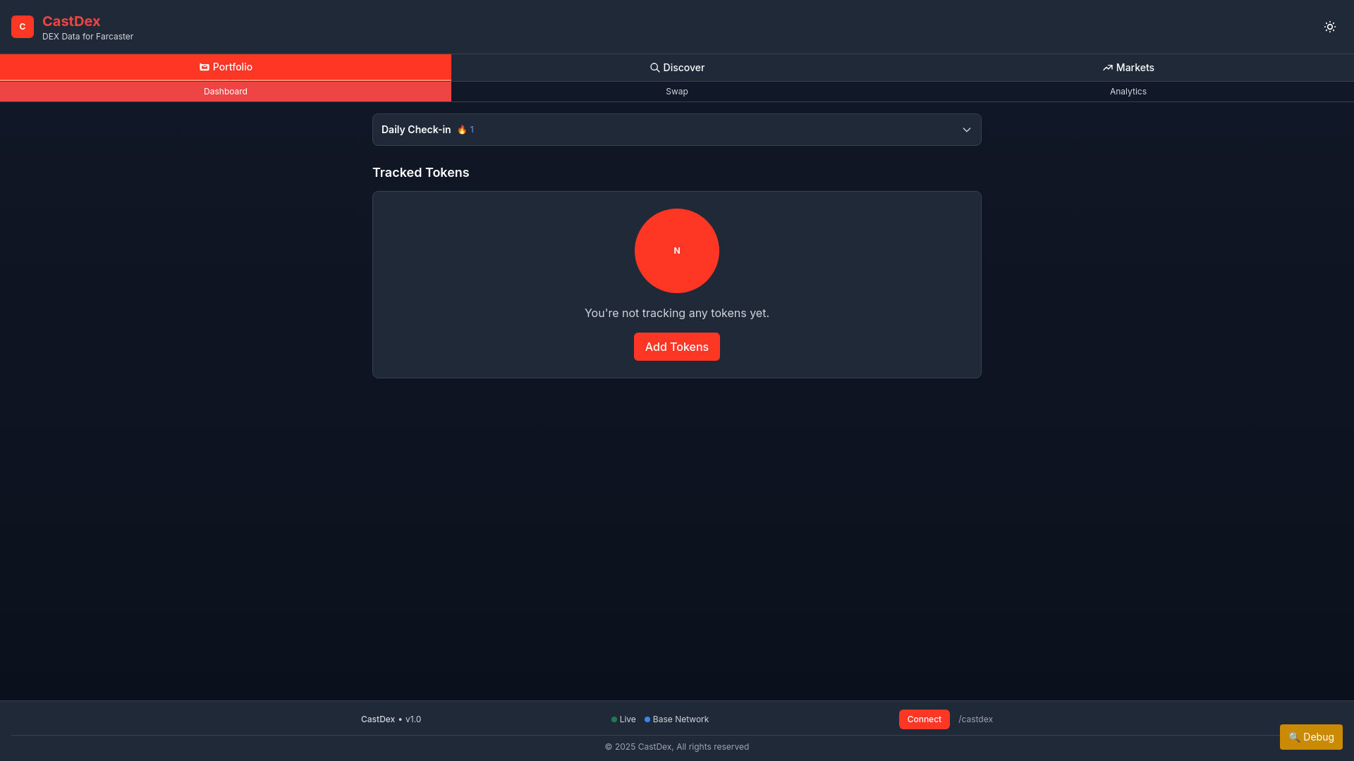 website screenshot of https://castdex.app/