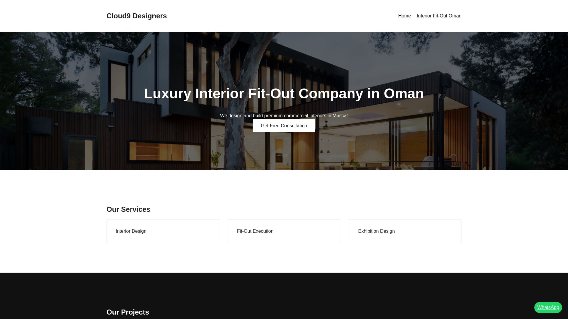 website screenshot of https://cloud9designers.com