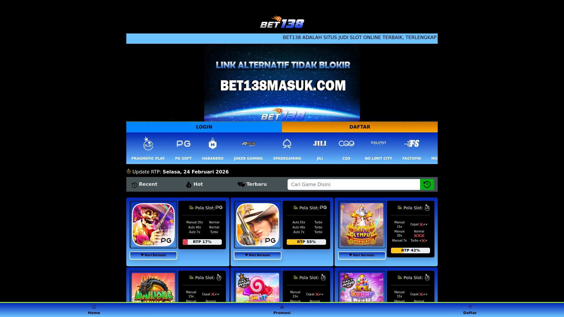 website screenshot of https://rtpjamingacor.lol/