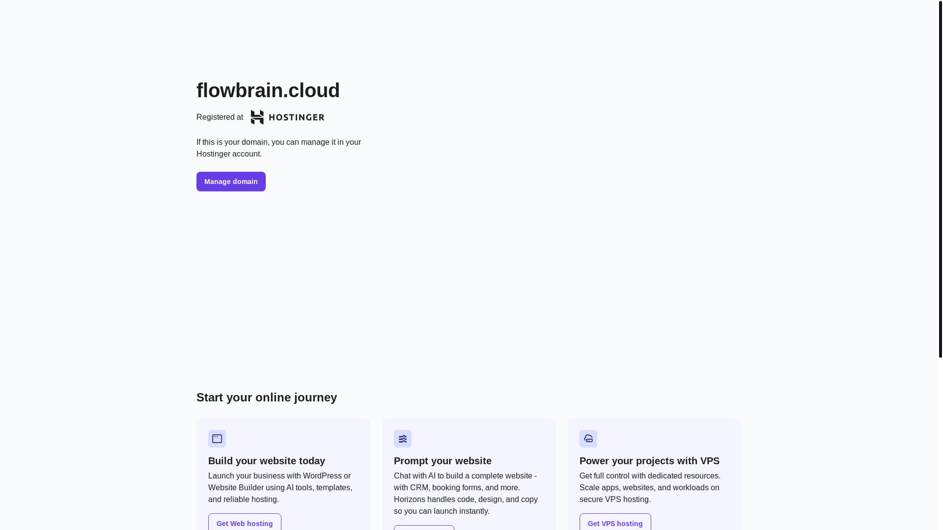 website screenshot of https://flowbrain.cloud/