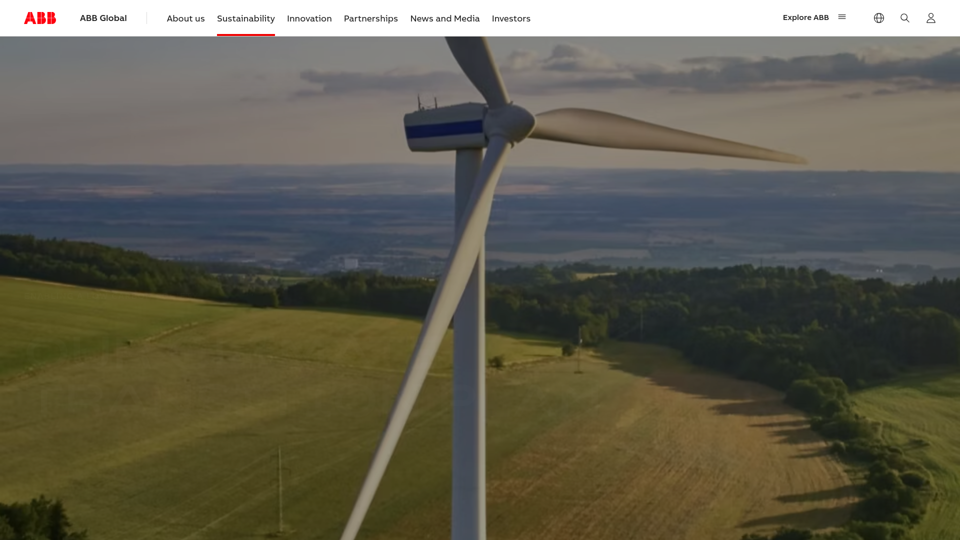 website screenshot of https://www.abb.com/global/en/company/sustainability